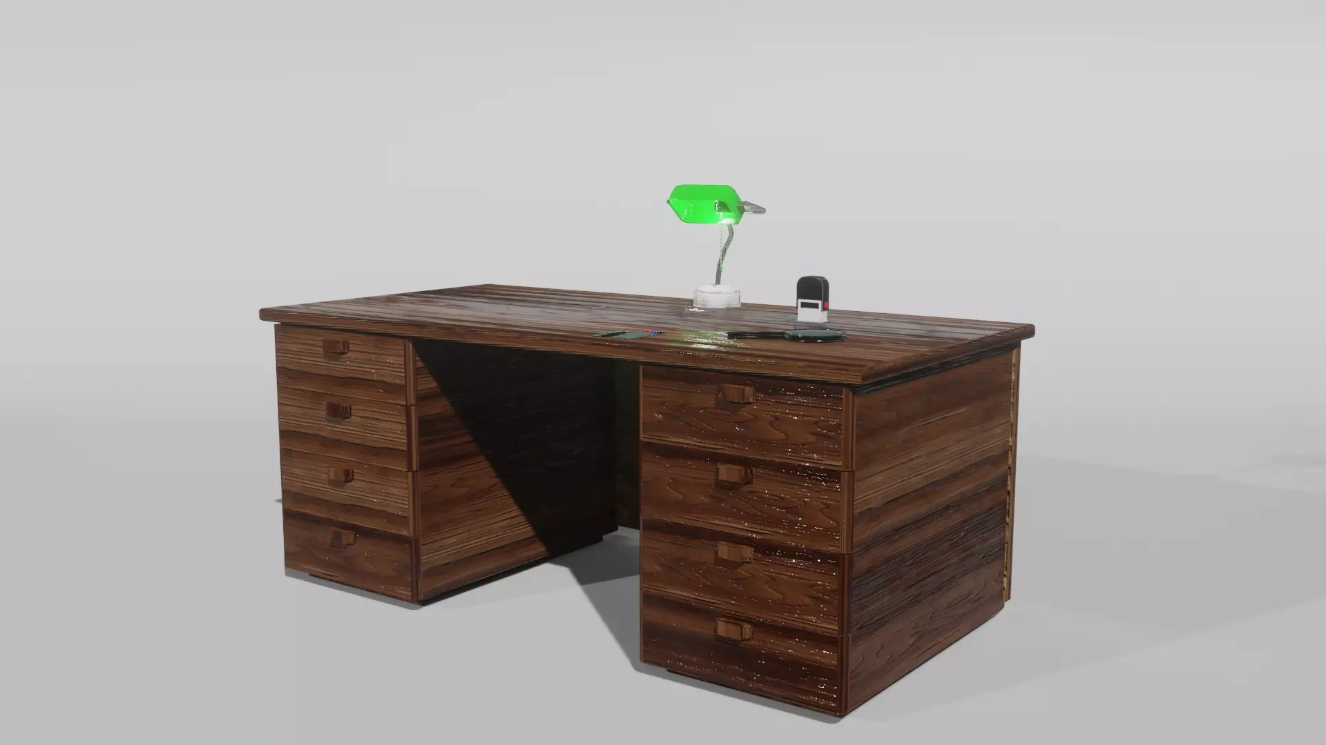 Pack  table with objects - low poly Low-poly 3D model_0