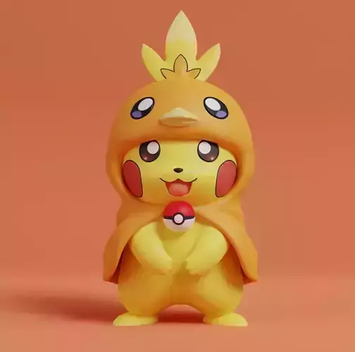 Pokemon - Pikachu Torchic Cosplay Free 3D print model