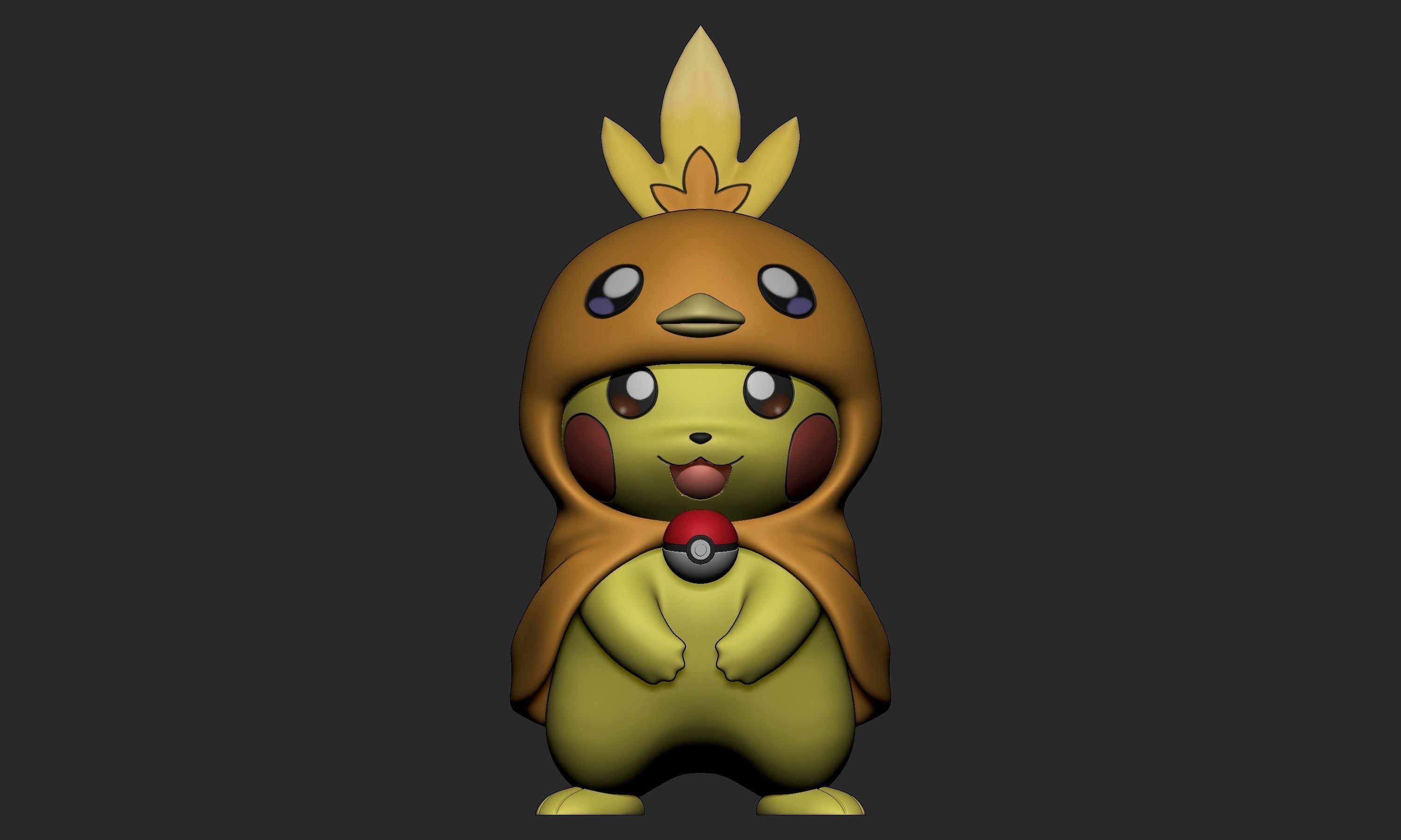 Pokemon - Pikachu Torchic Cosplay Free 3D print model_1