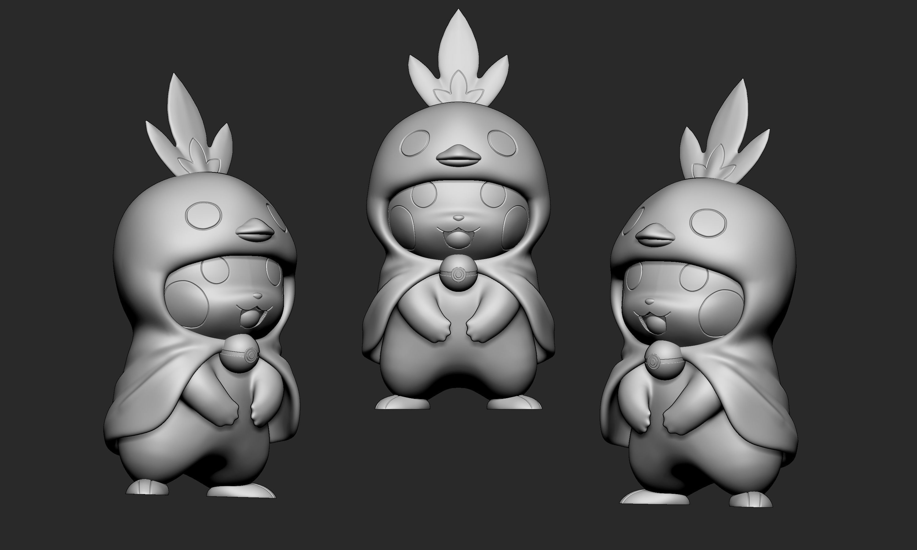 Pokemon - Pikachu Torchic Cosplay Free 3D print model_5