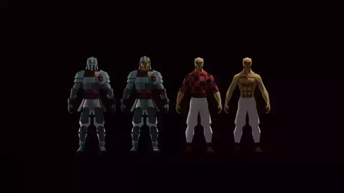 Low Poly Knight Characters Low-poly 3D model