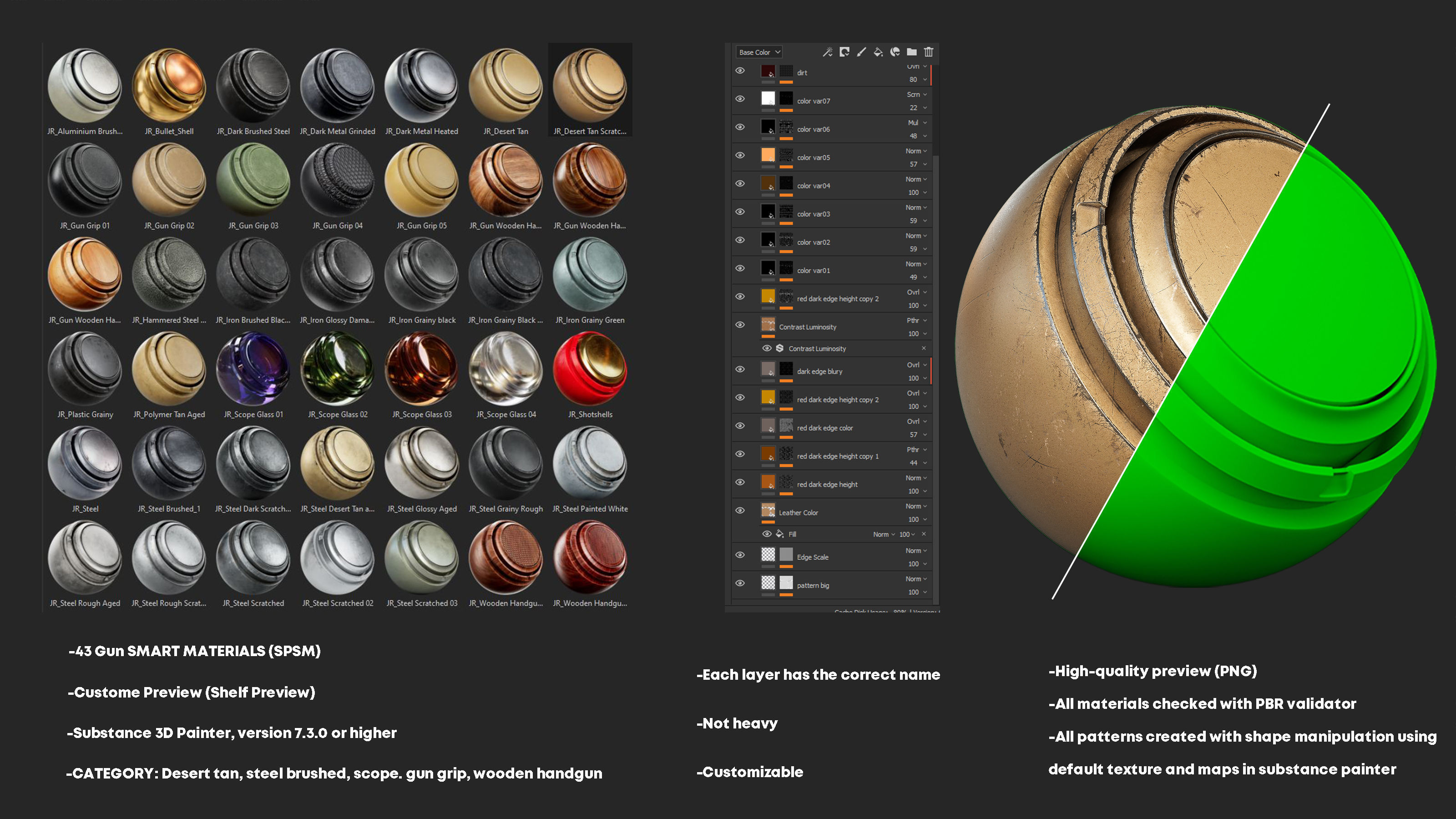 Ultimate Gun and Weapon Smart Materials for Substance 3D Painter 3D model_4