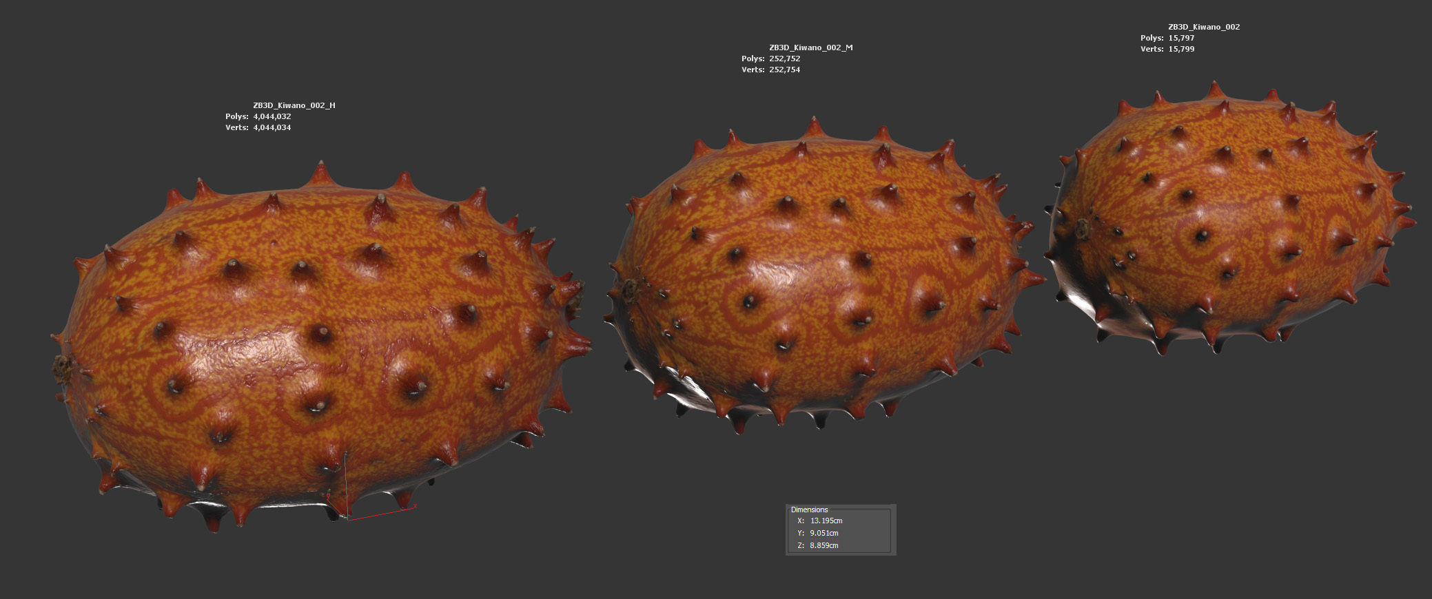 Kiwano 3D model_5