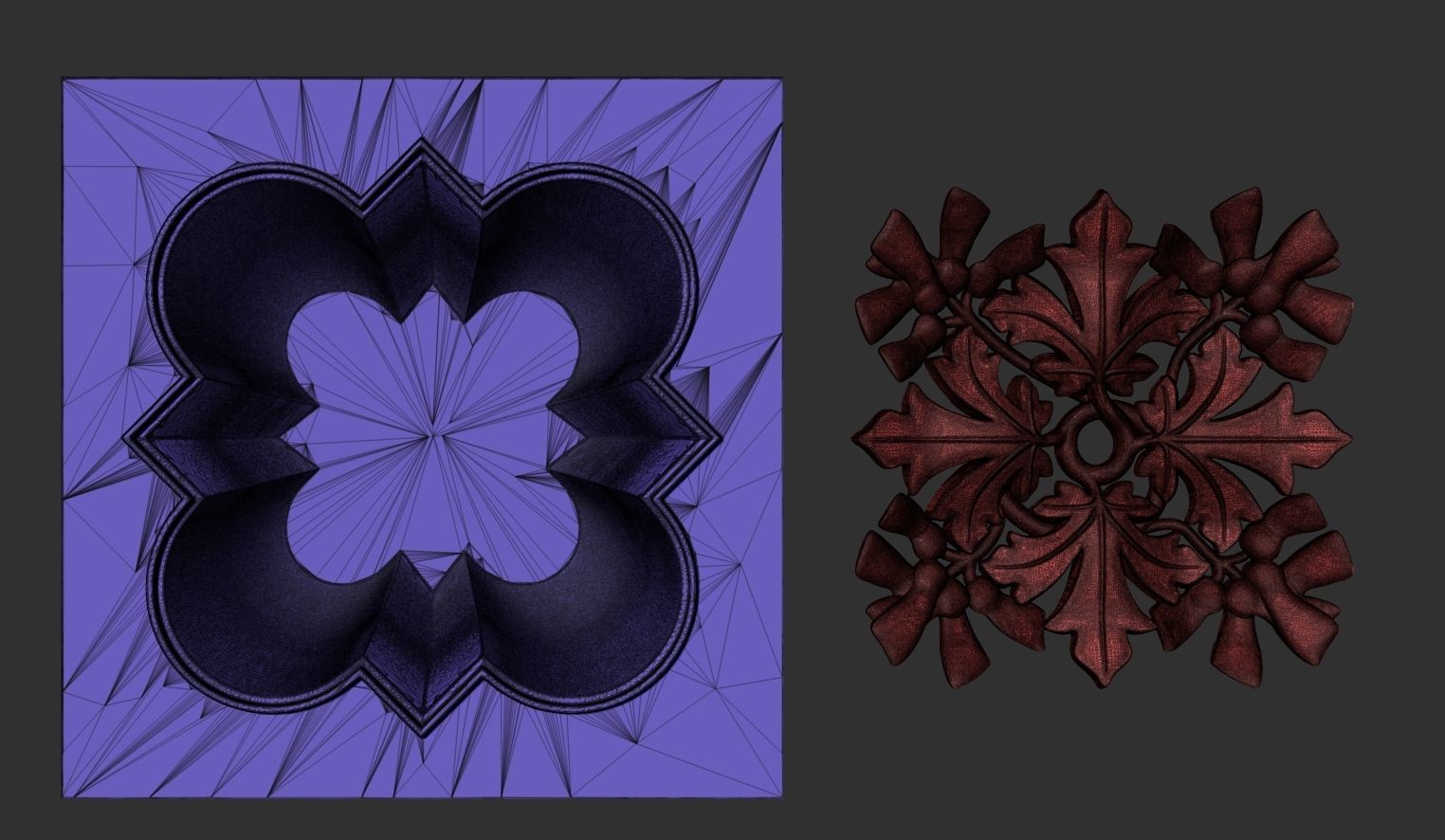 Decoration with framed maple leaves and seeds 3D model_13