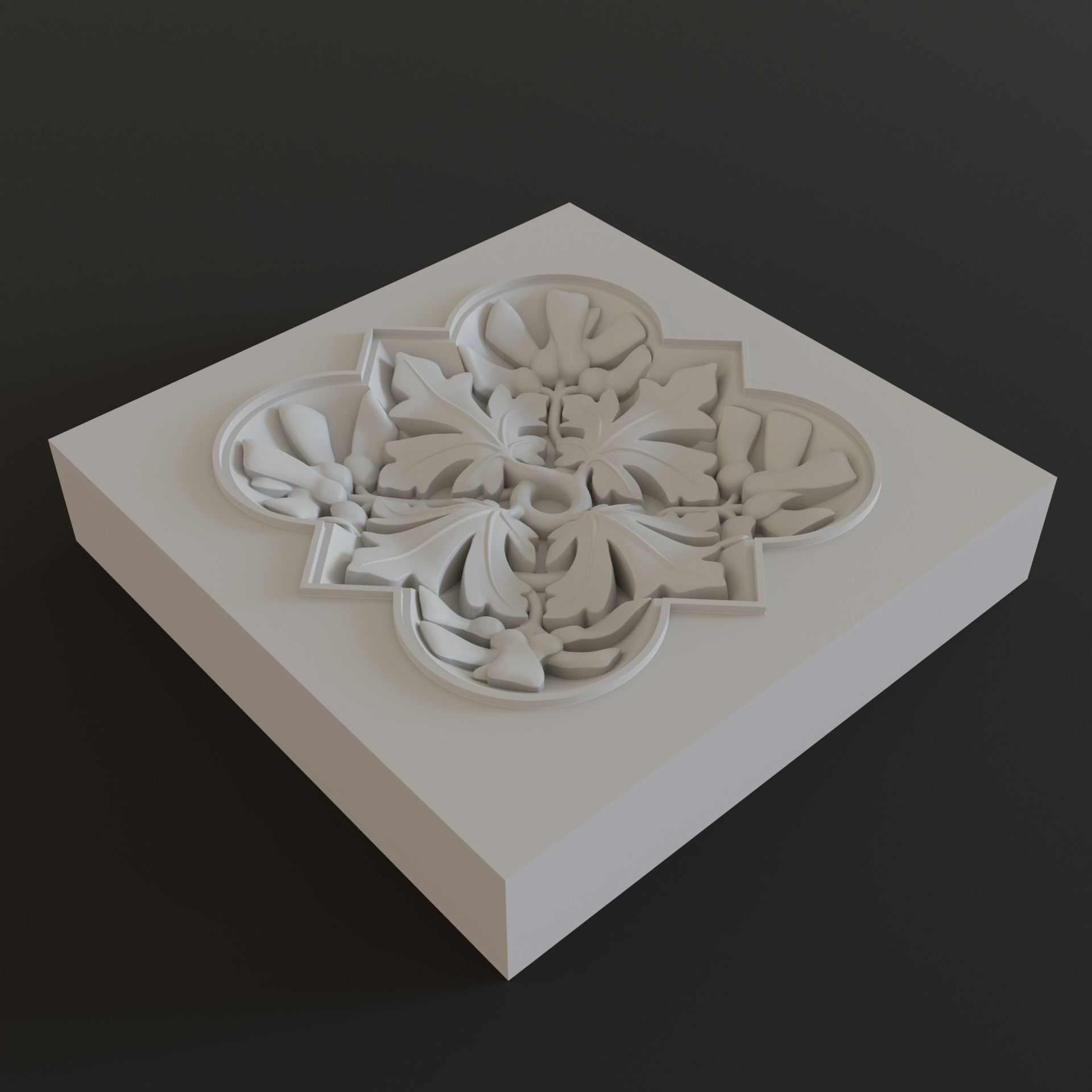 Decoration with framed maple leaves and seeds 3D model_1