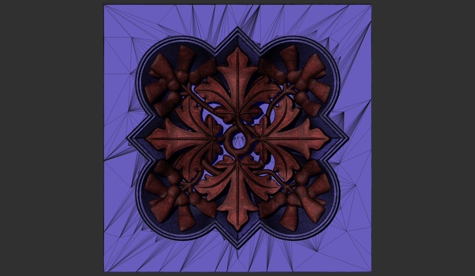 Decoration with framed maple leaves and seeds 3D model_11