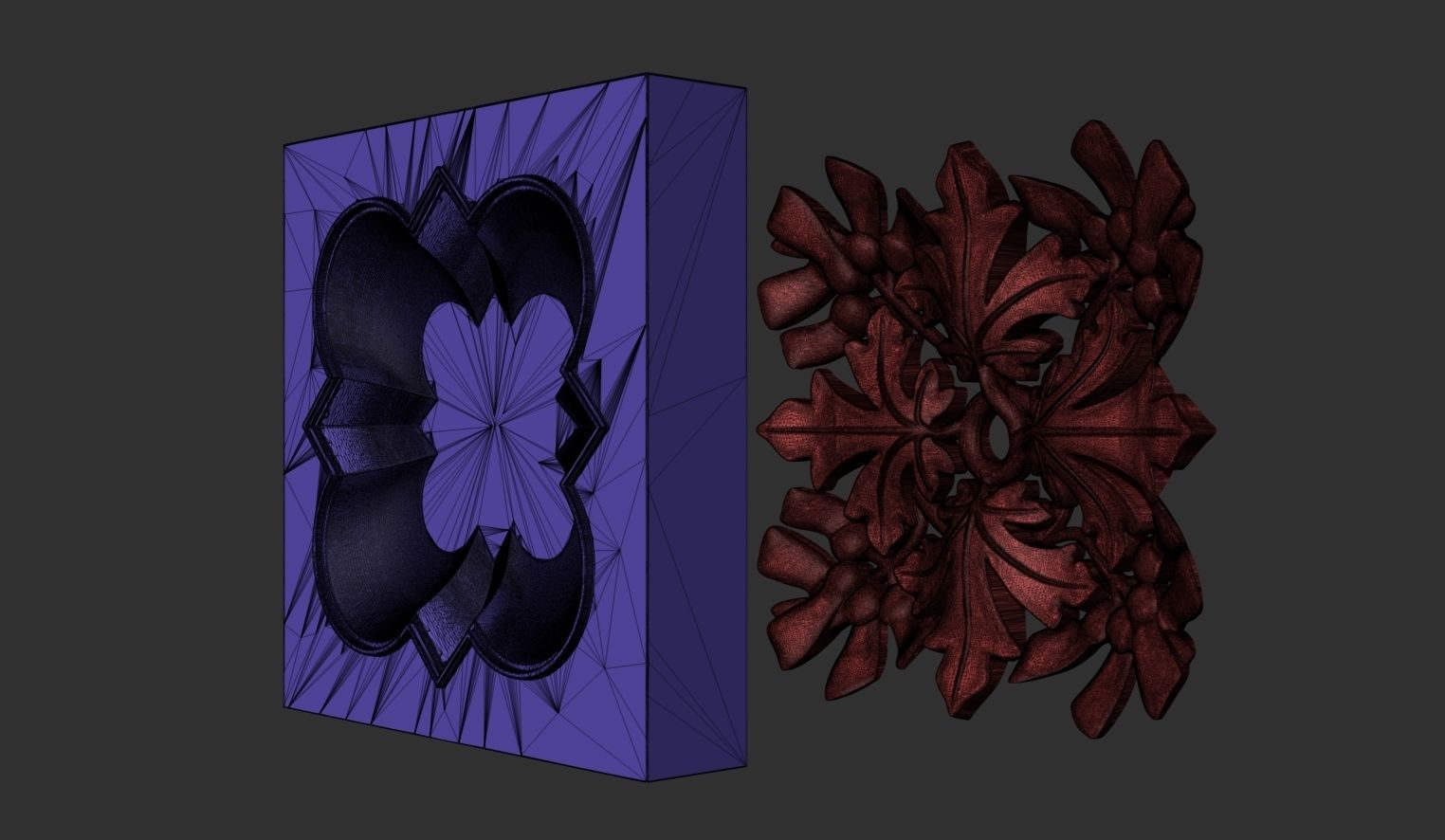 Decoration with framed maple leaves and seeds 3D model_17