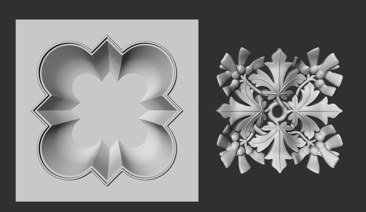 Decoration with framed maple leaves and seeds 3D model_12