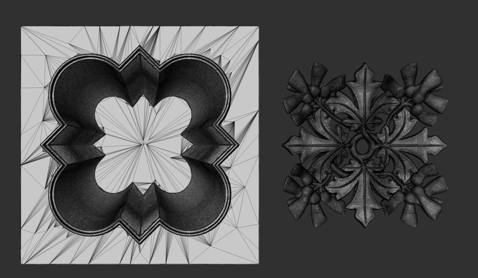 Decoration with framed maple leaves and seeds 3D model_14