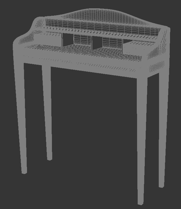 Piano Shaped Table 3D model_9