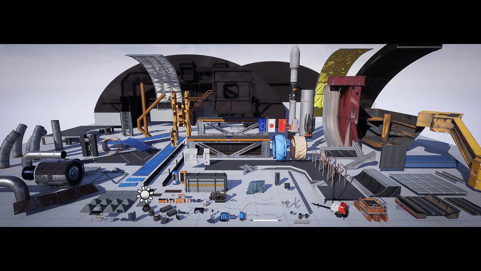 Spaceport and Space Center Environment Kit - UE Low-poly 3D model_2