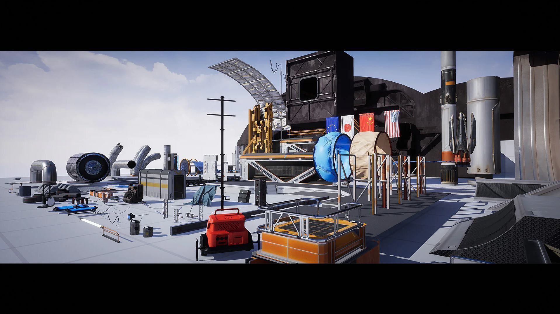 Spaceport and Space Center Environment Kit - UE Low-poly 3D model_6