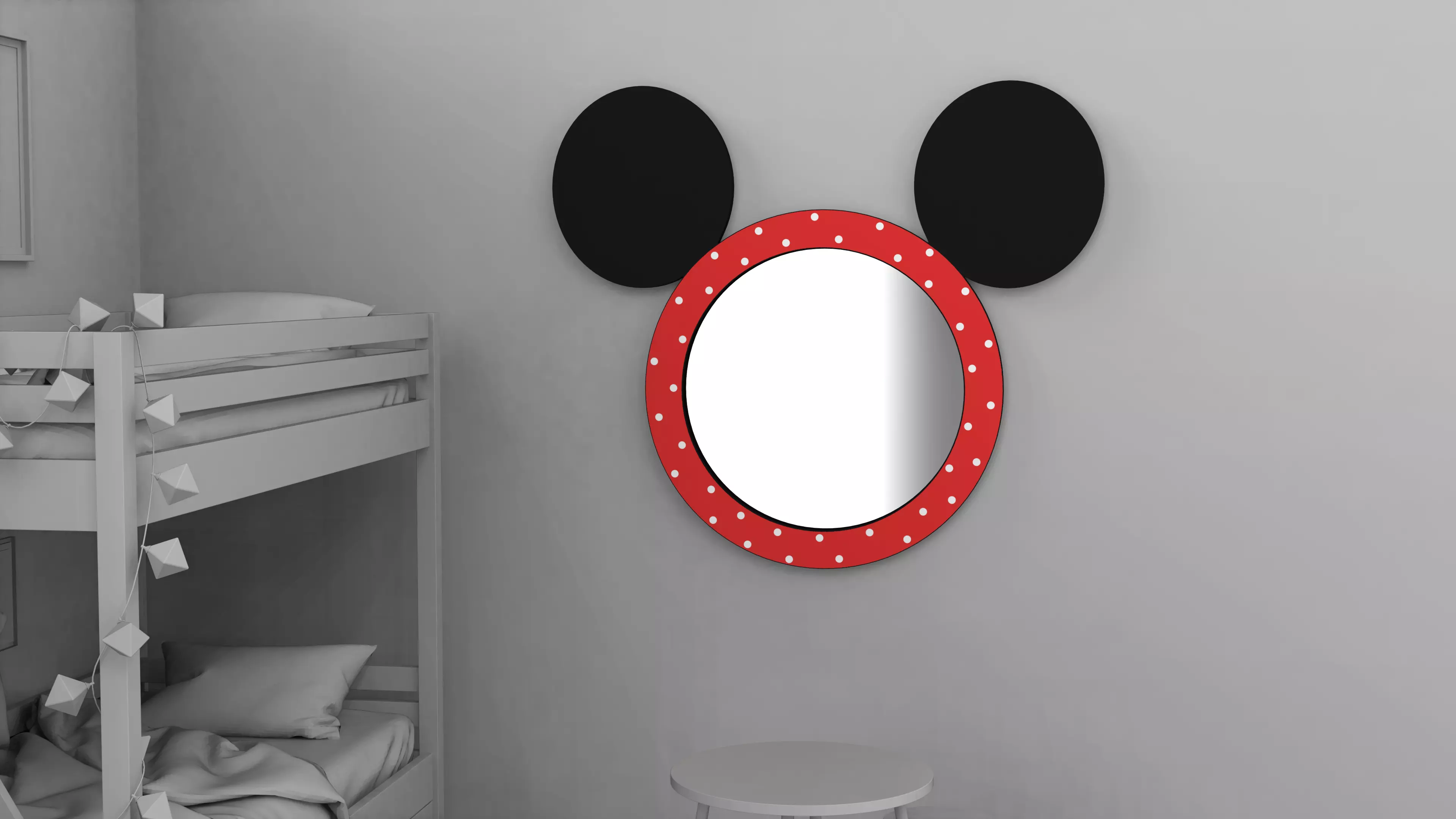 Mirror Minnie Mouse red 3D model Low-poly 3D model