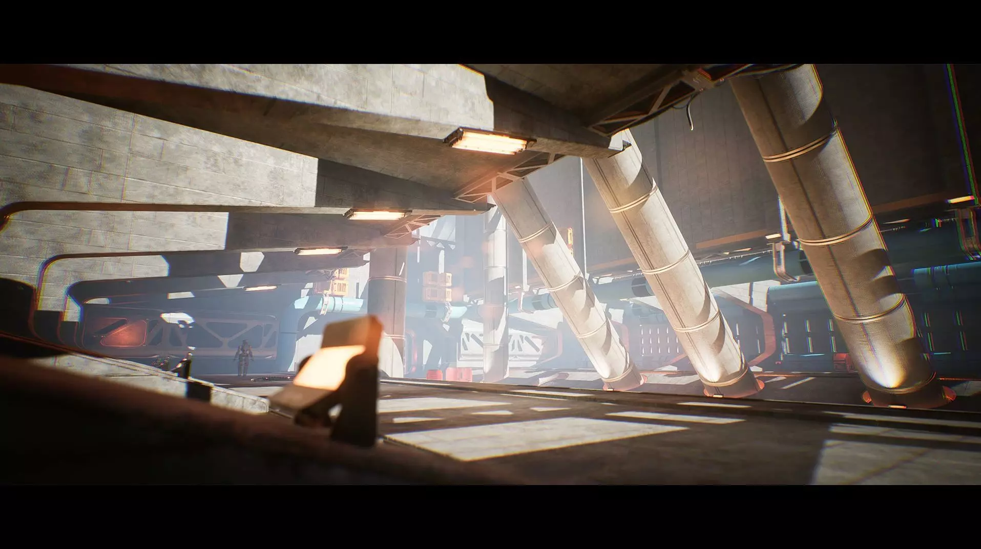 SciFi Level Hangar And Corridor Kit - UE Low-poly 3D model_0