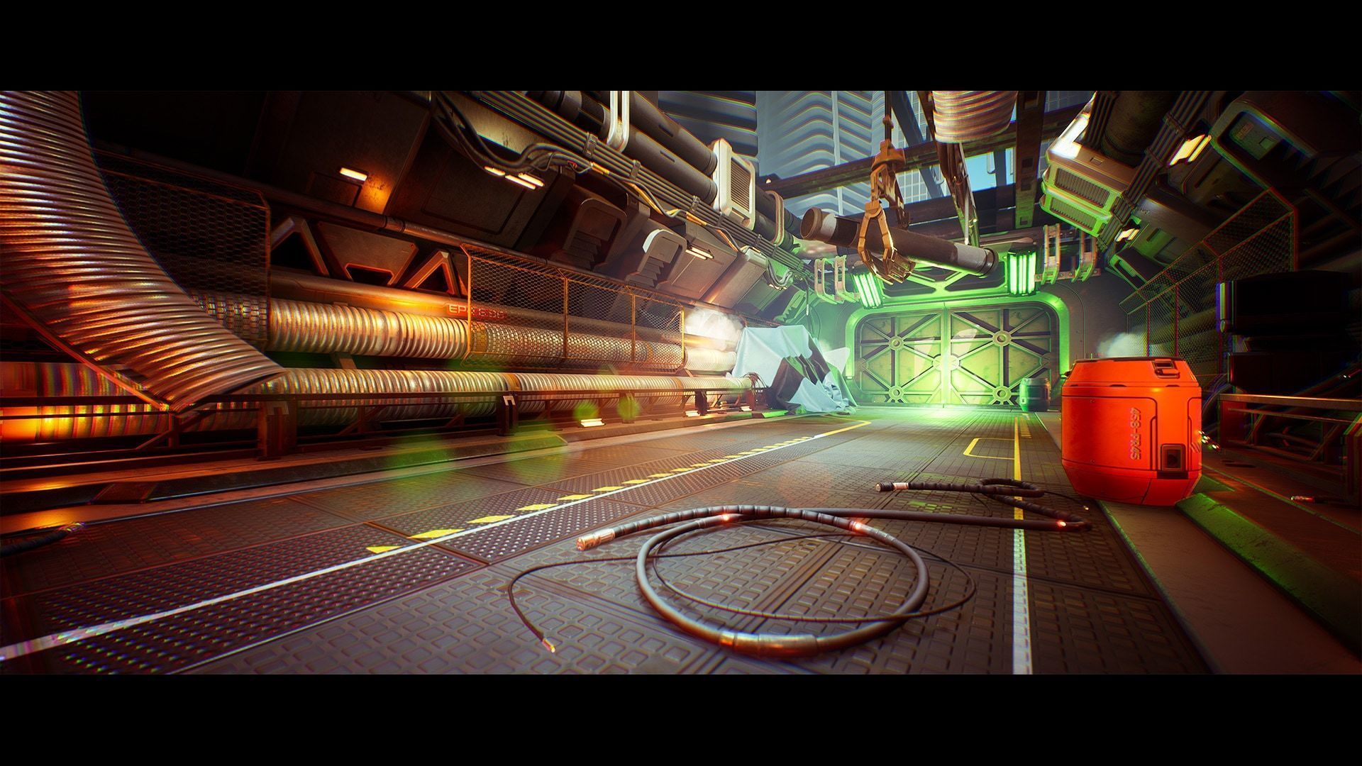 SciFi Level Hangar And Corridor Kit - UE Low-poly 3D model_9