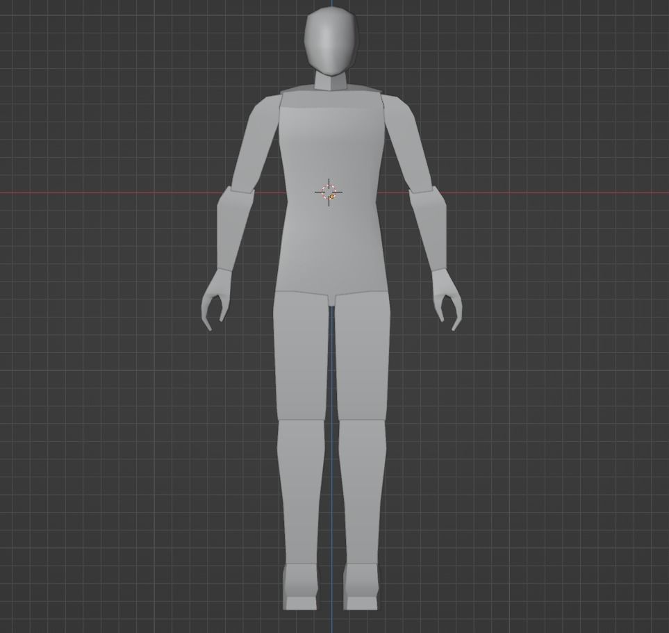 PSX Male body template 3D model_1
