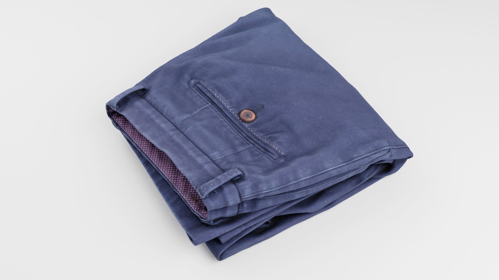 Blue men trousers pants suit formal business style clothing  3D model_2