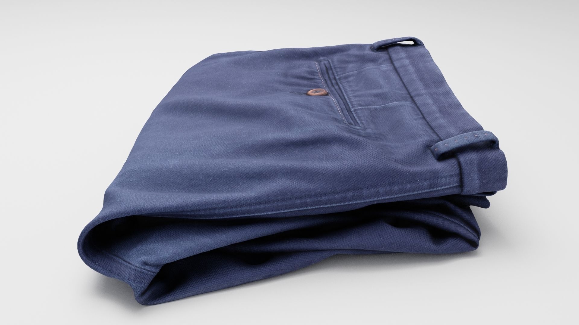 Blue men trousers pants suit formal business style clothing  3D model_1