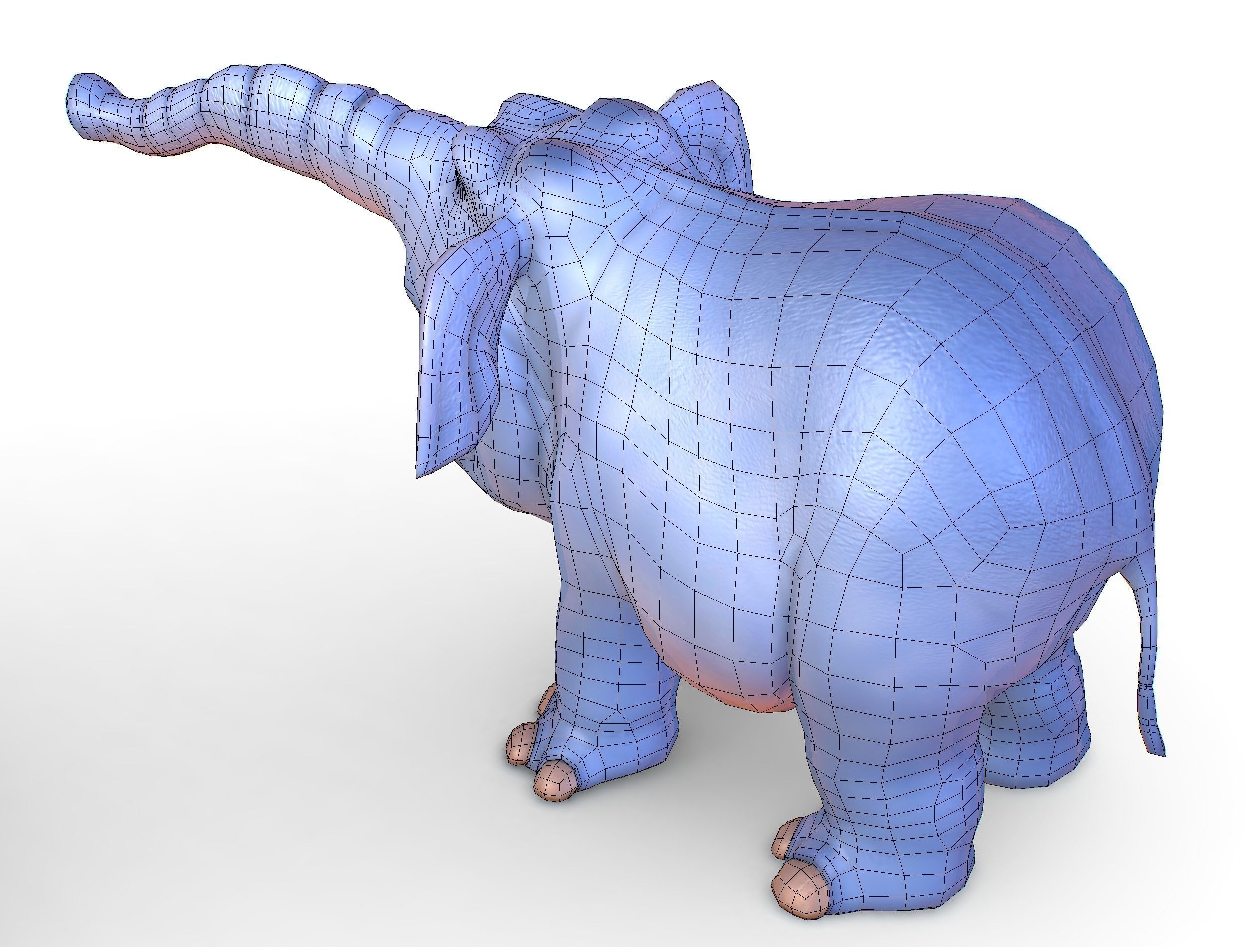 Subdivision Cartoon Animal Mammal Elephant - Maya file included 3D model_20
