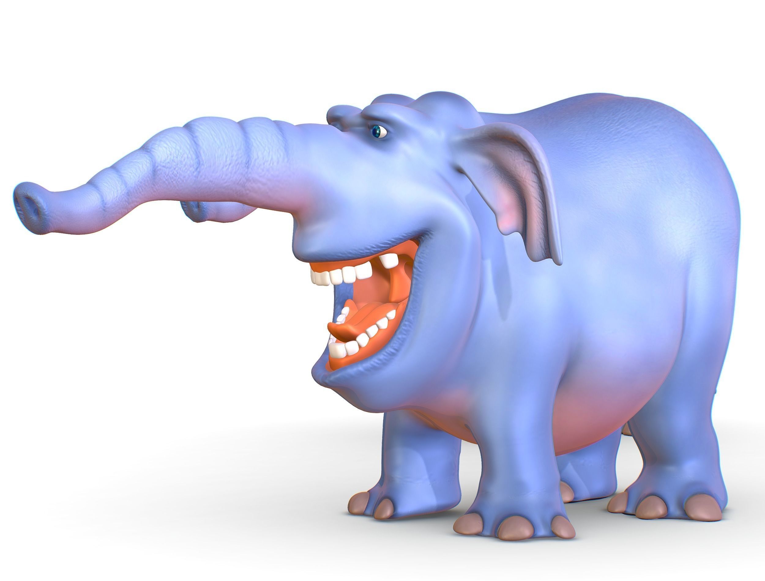 Subdivision Cartoon Animal Mammal Elephant - Maya file included 3D model_6