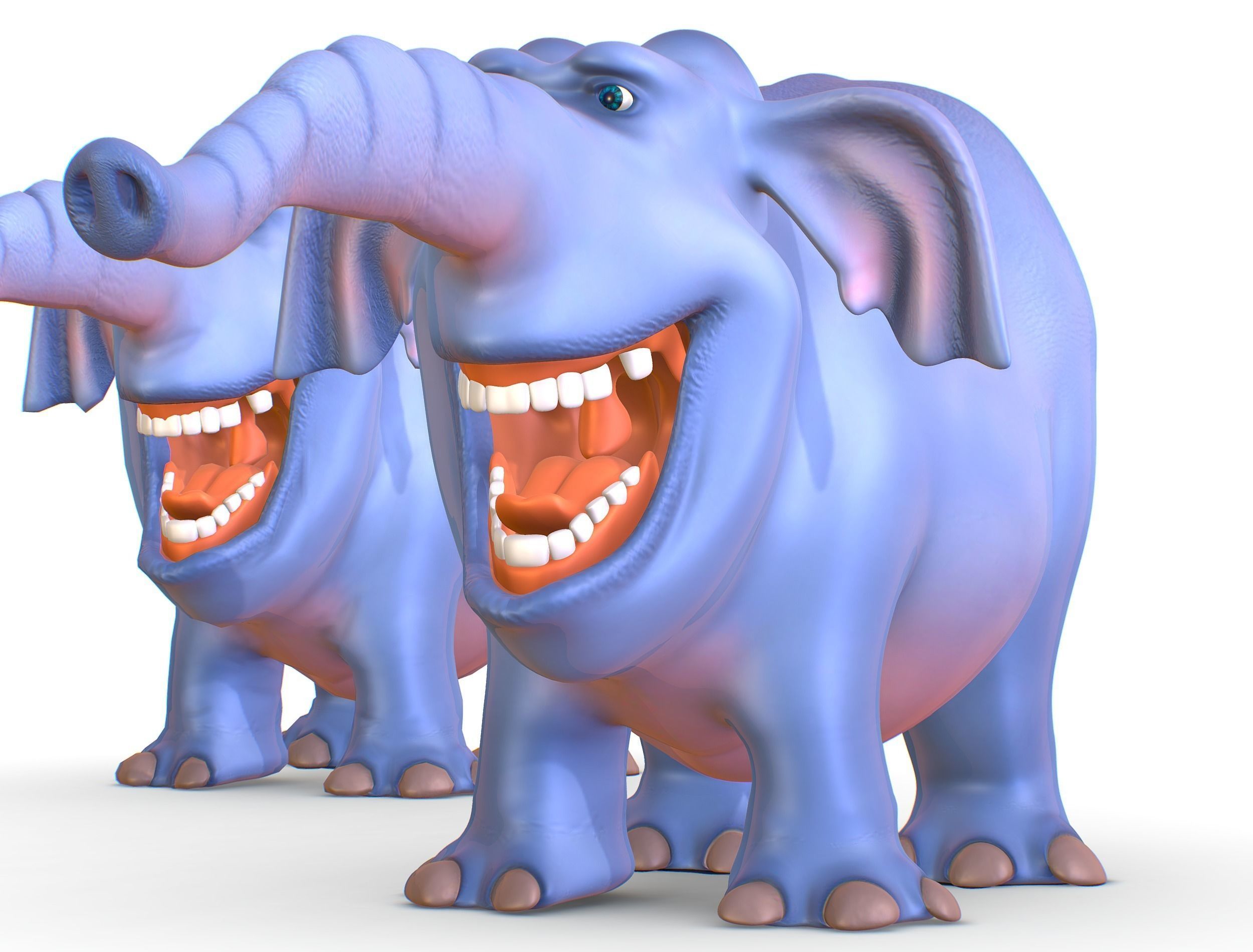 Subdivision Cartoon Animal Mammal Elephant - Maya file included 3D model_5