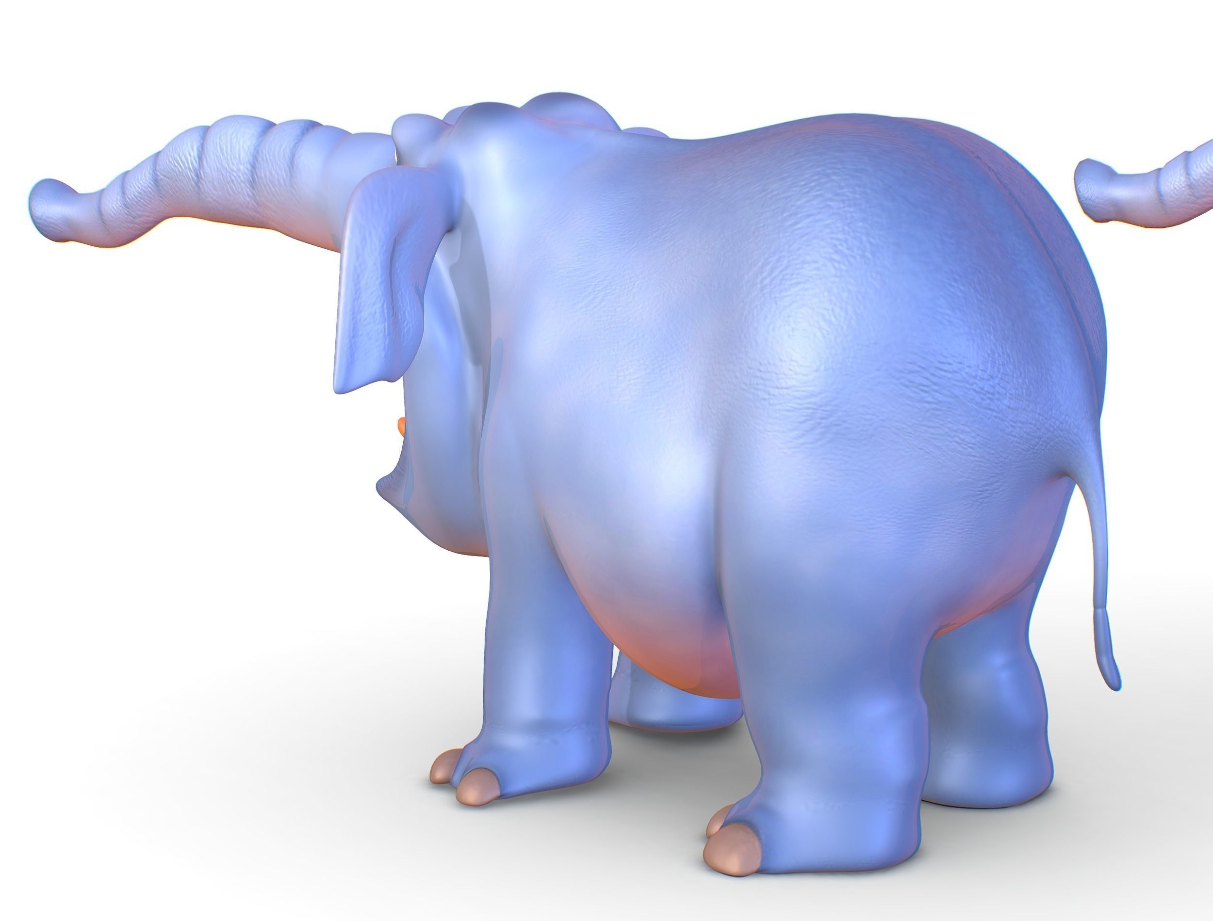 Subdivision Cartoon Animal Mammal Elephant - Maya file included 3D model_8