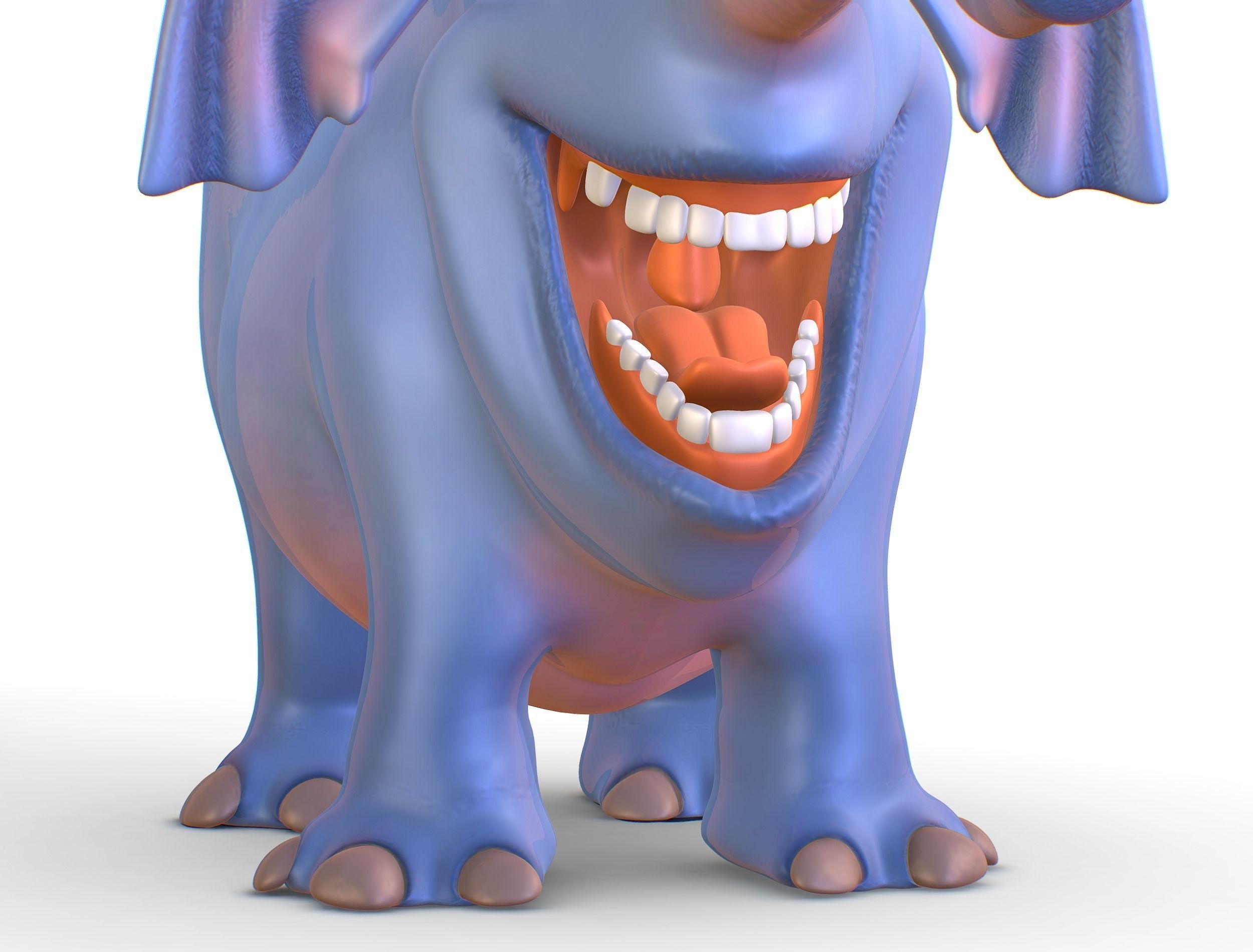 Subdivision Cartoon Animal Mammal Elephant - Maya file included 3D model_13