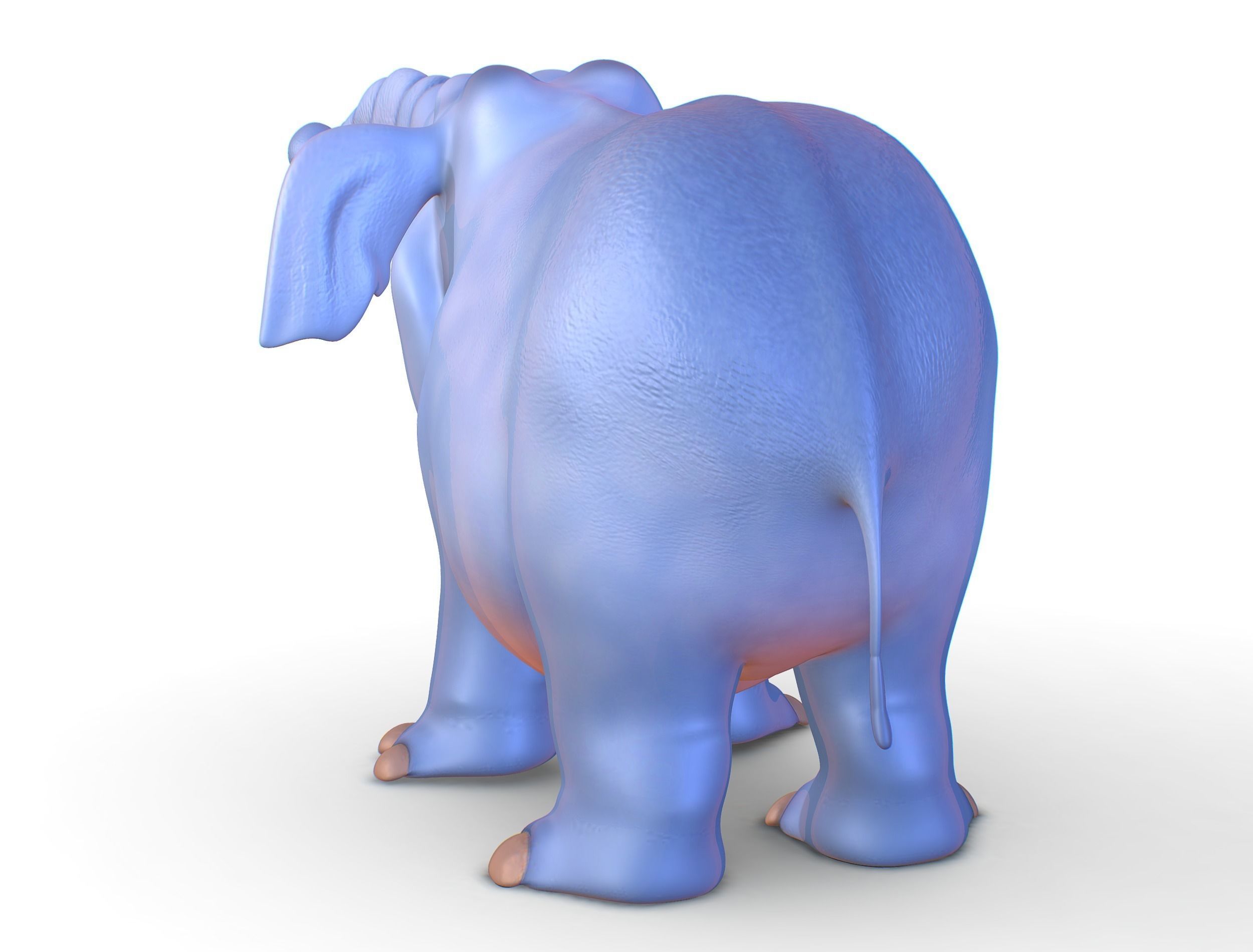 Subdivision Cartoon Animal Mammal Elephant - Maya file included 3D model_9