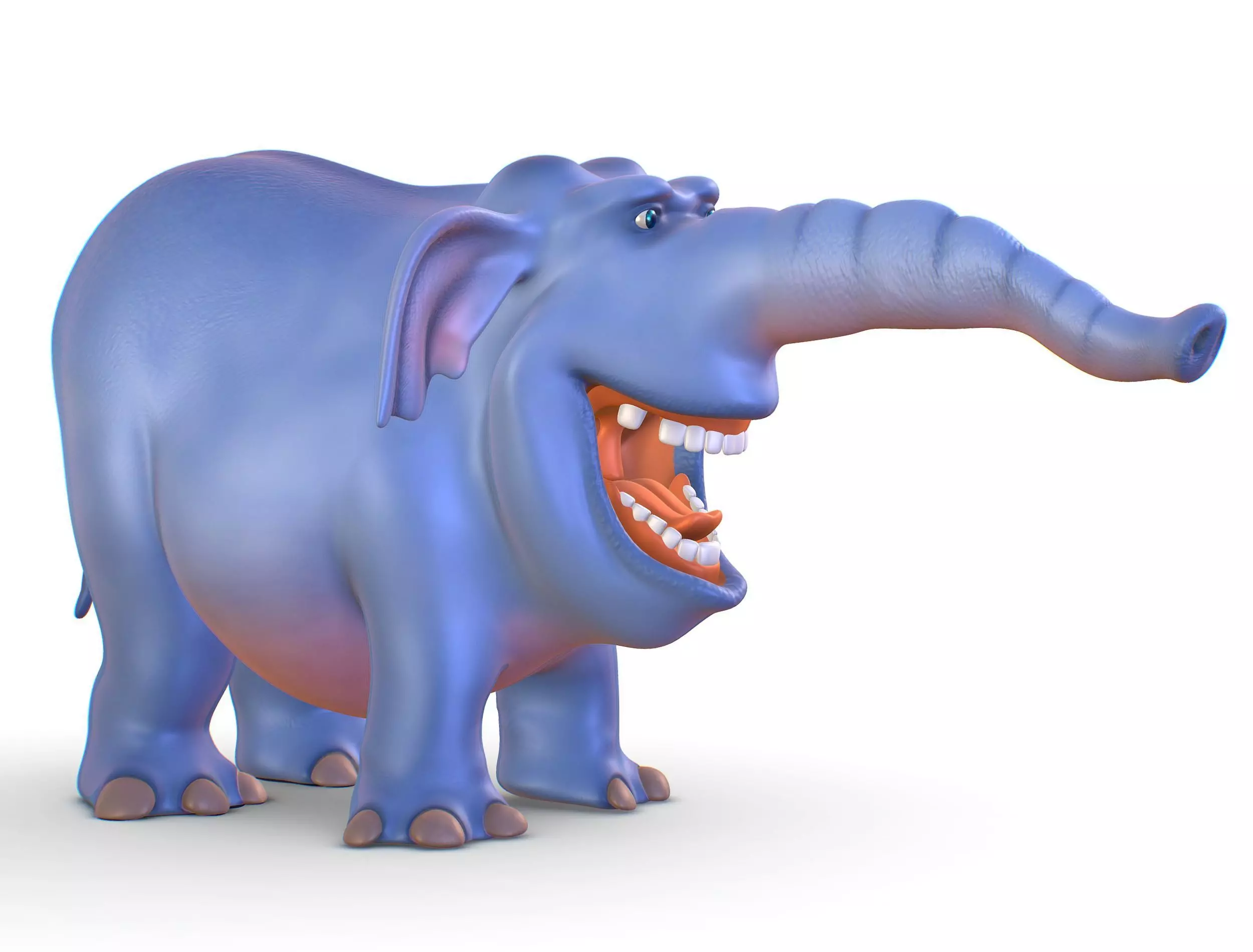 Subdivision Cartoon Animal Mammal Elephant - Maya file included 3D model_0
