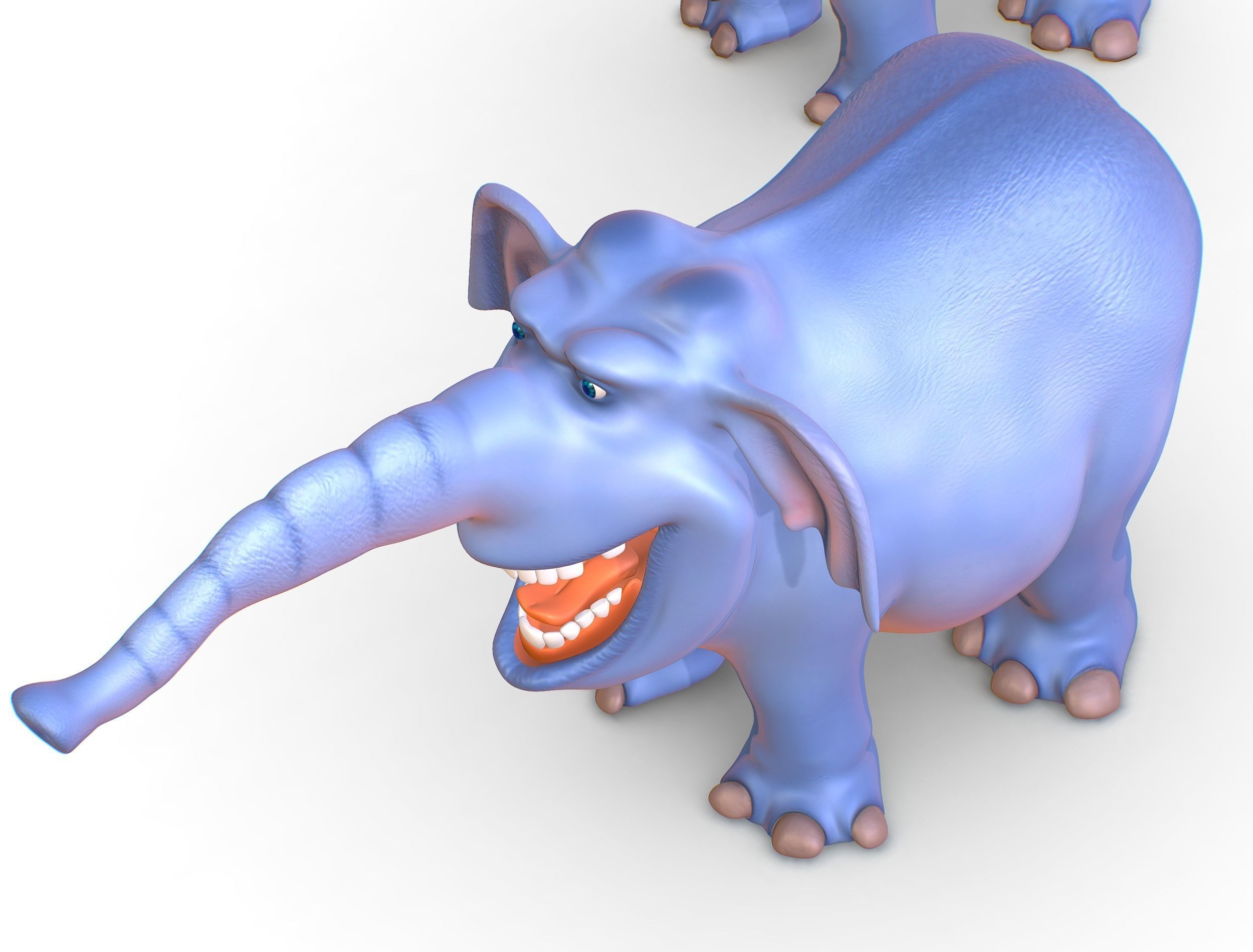 Subdivision Cartoon Animal Mammal Elephant - Maya file included 3D model_11