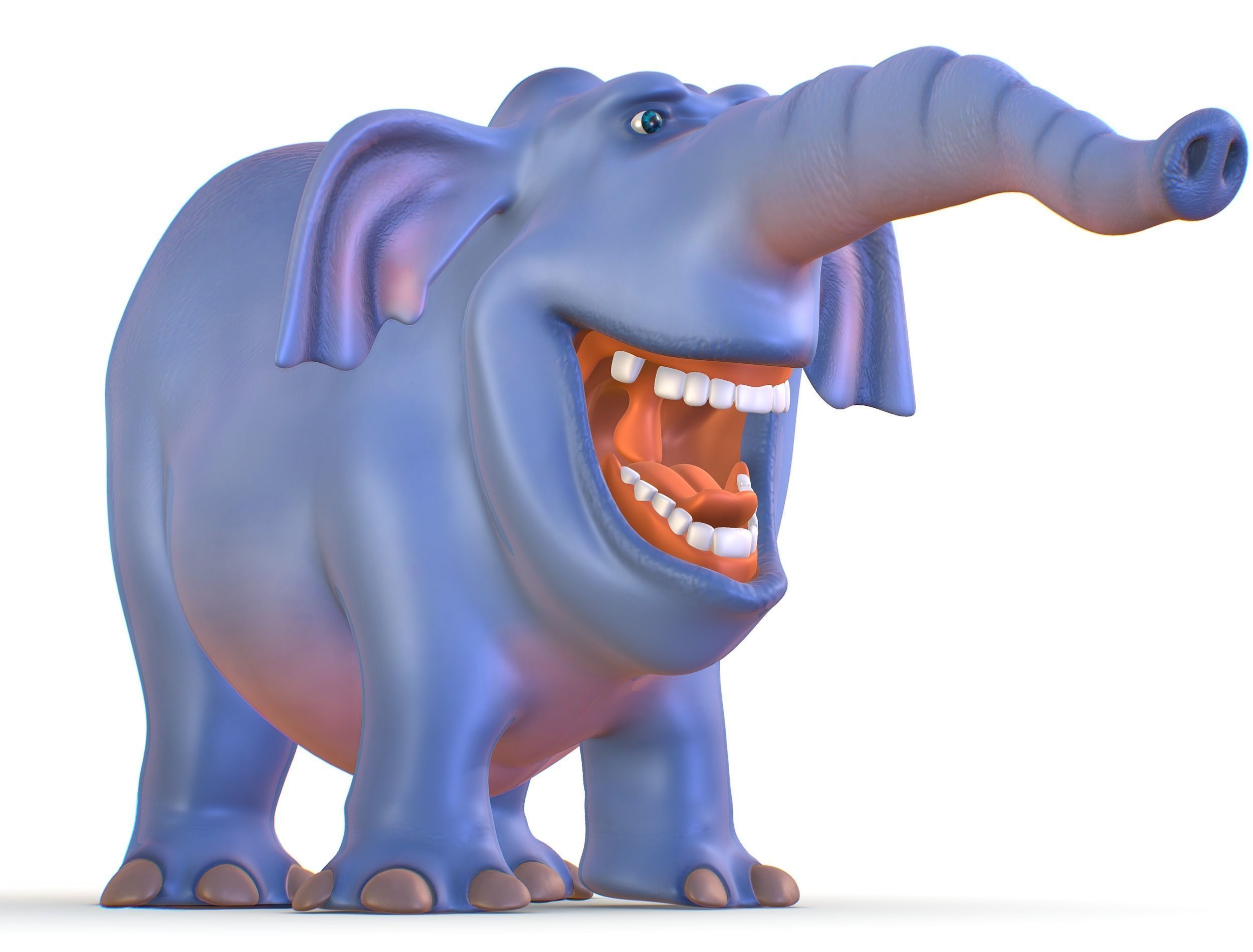 Subdivision Cartoon Animal Mammal Elephant - Maya file included 3D model_4