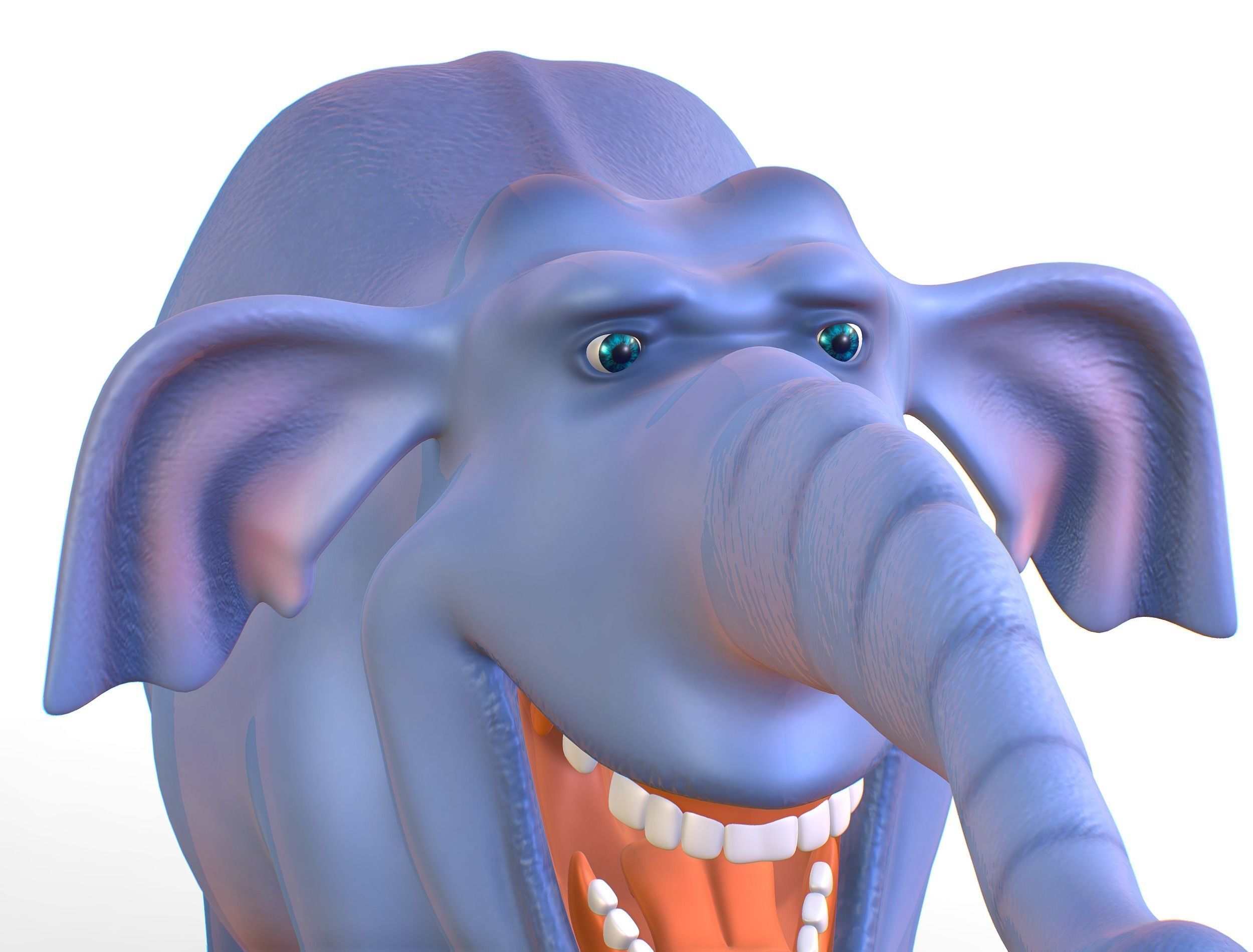 Subdivision Cartoon Animal Mammal Elephant - Maya file included 3D model_12