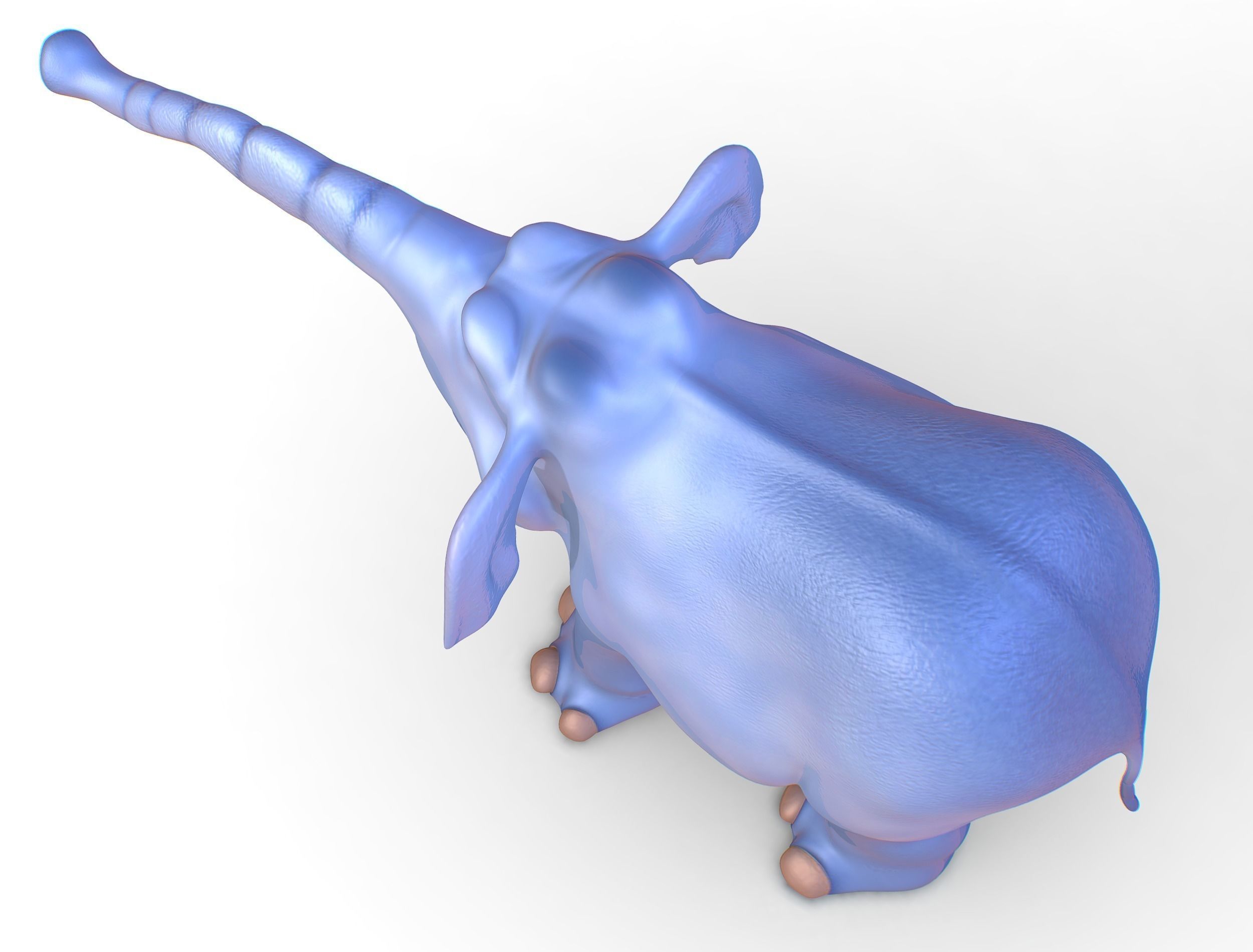 Subdivision Cartoon Animal Mammal Elephant - Maya file included 3D model_10