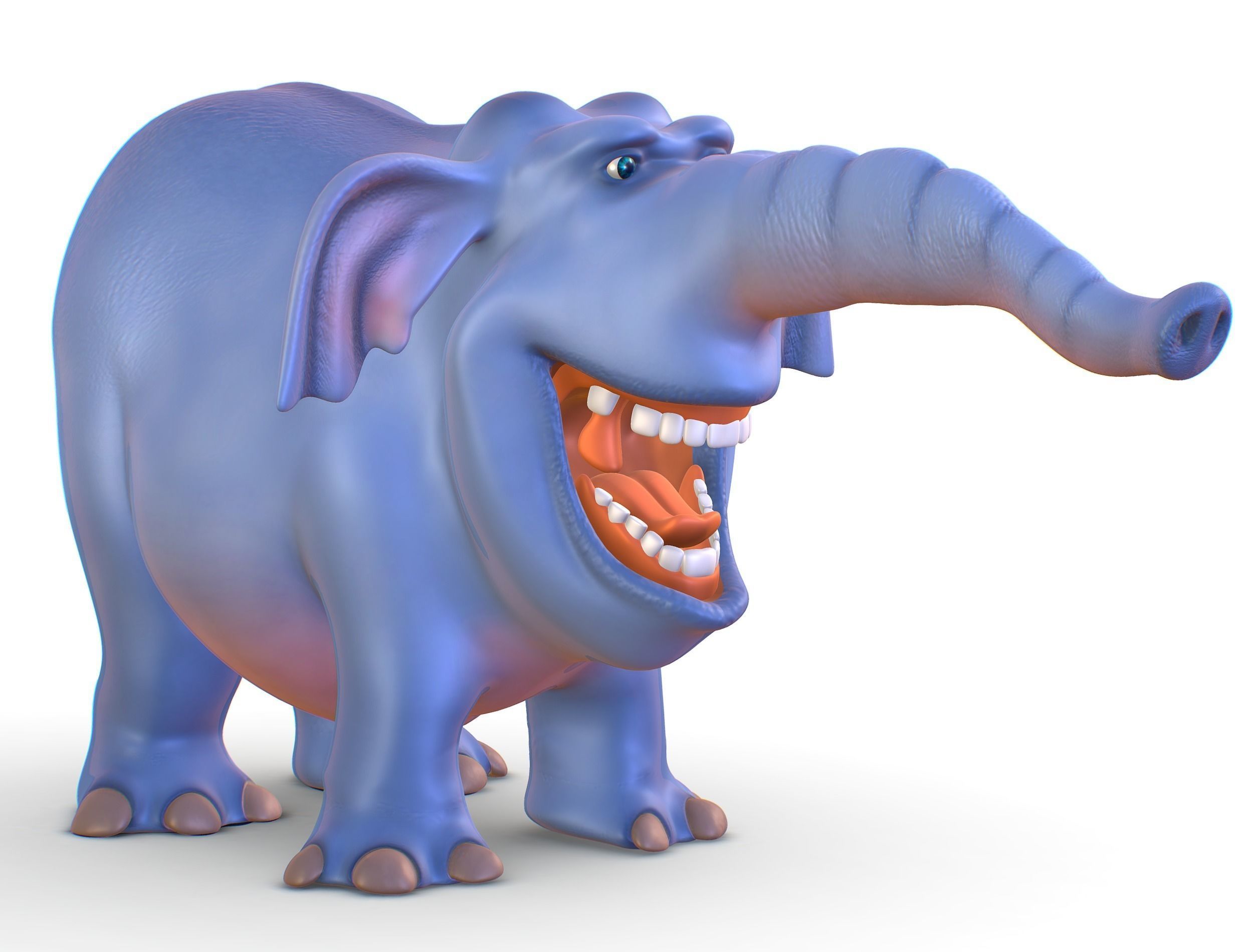 Subdivision Cartoon Animal Mammal Elephant - Maya file included 3D model_3