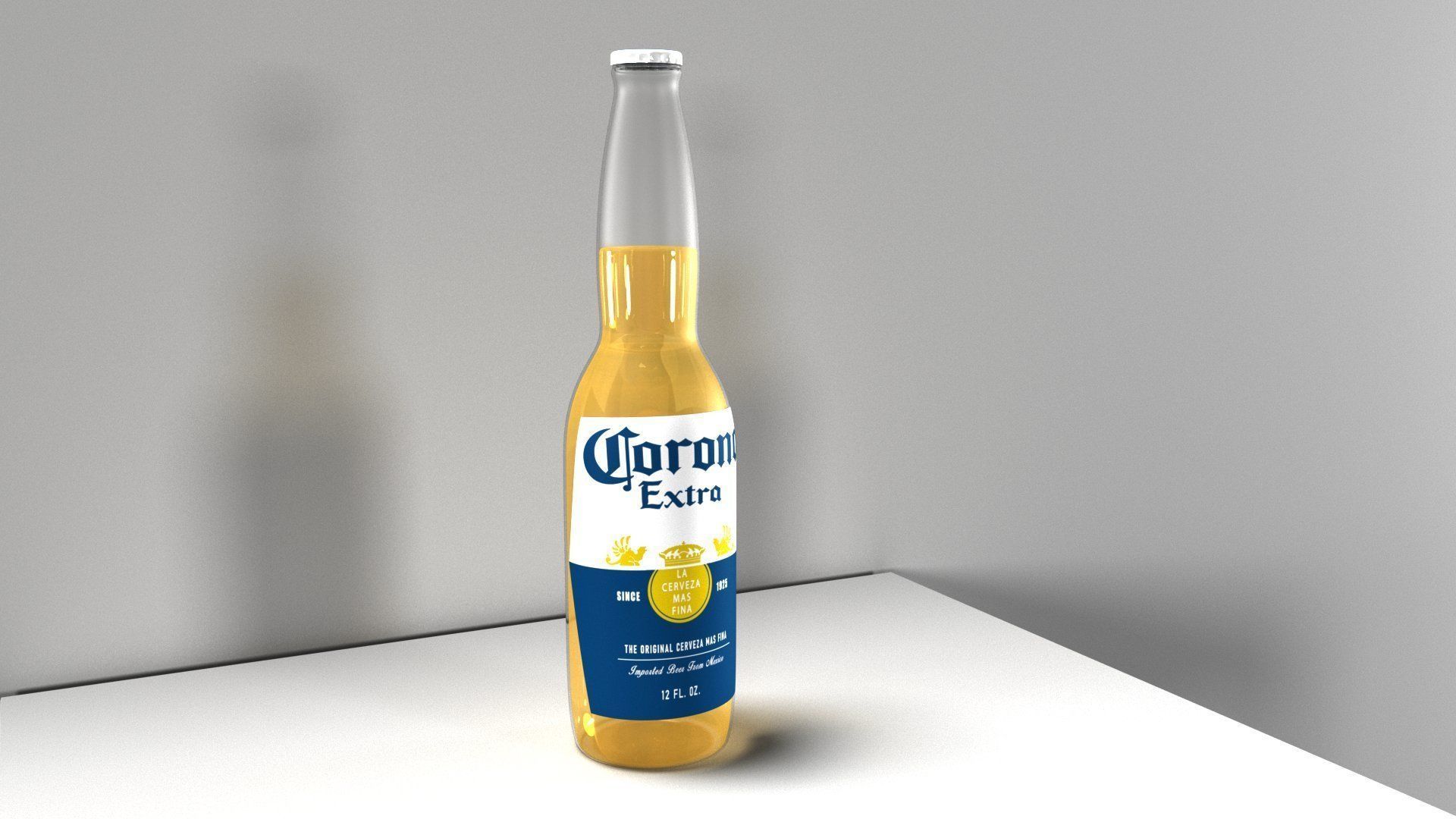 Corona Beer Low-poly 3D model_1