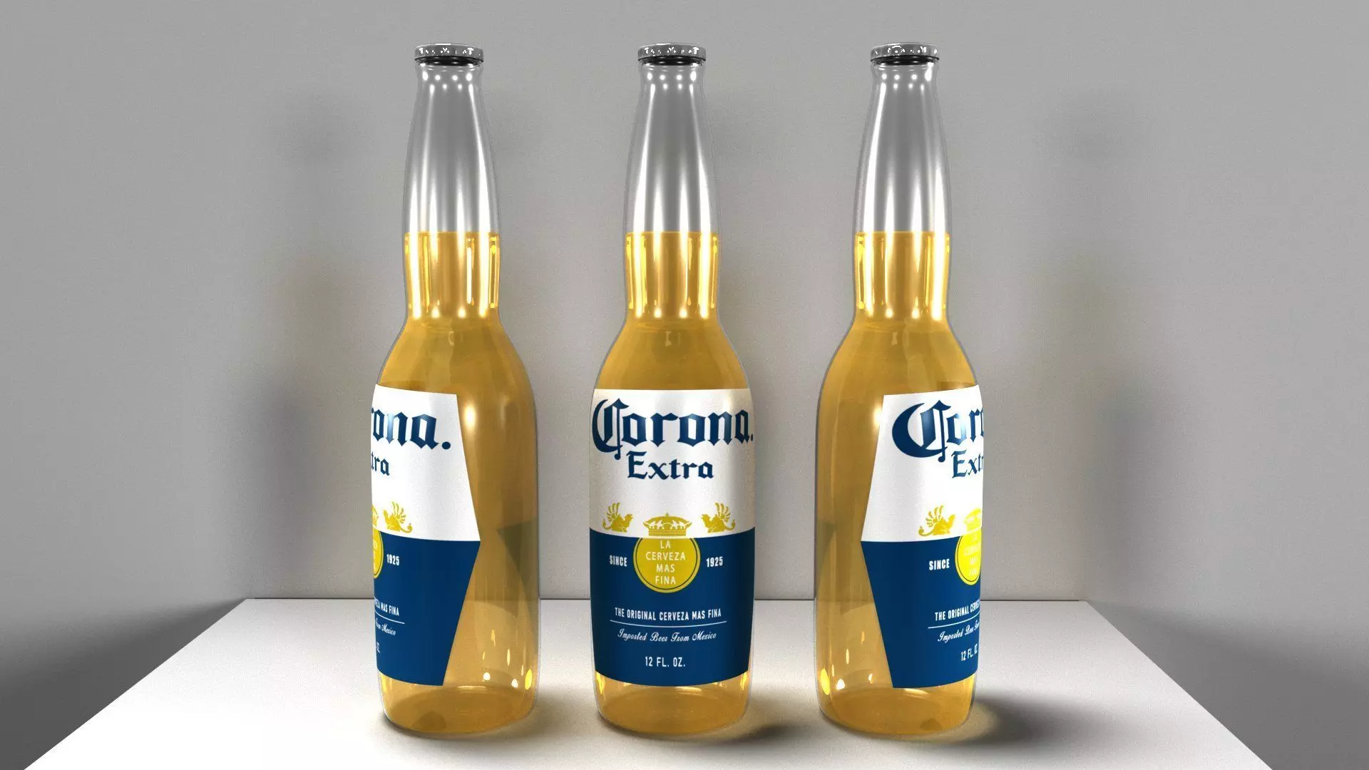 Corona Beer Low-poly 3D model_0