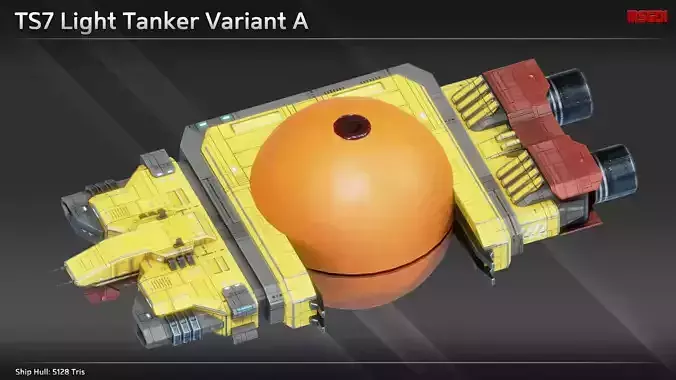 Spaceship TS7 Light Tanker Low-poly 3D model