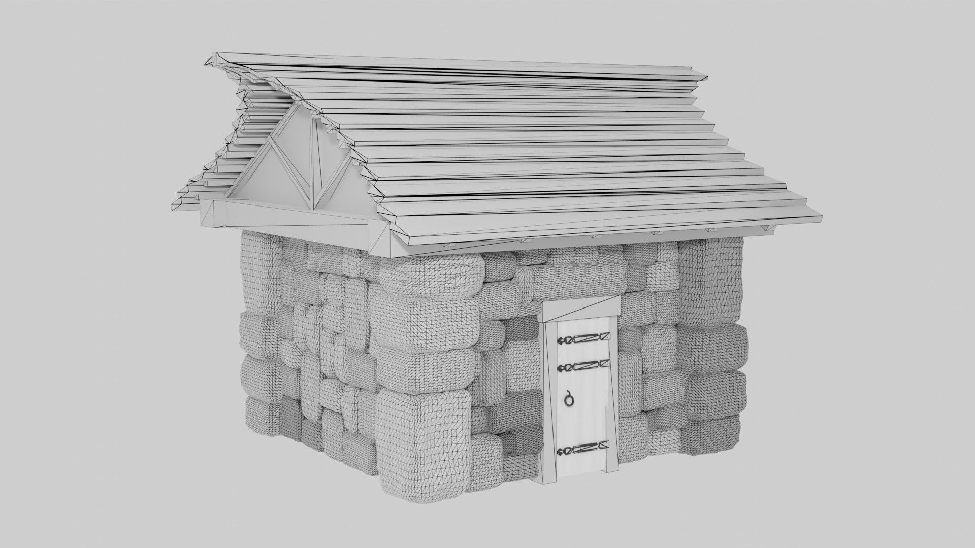 Small Medeval House 3D model_6