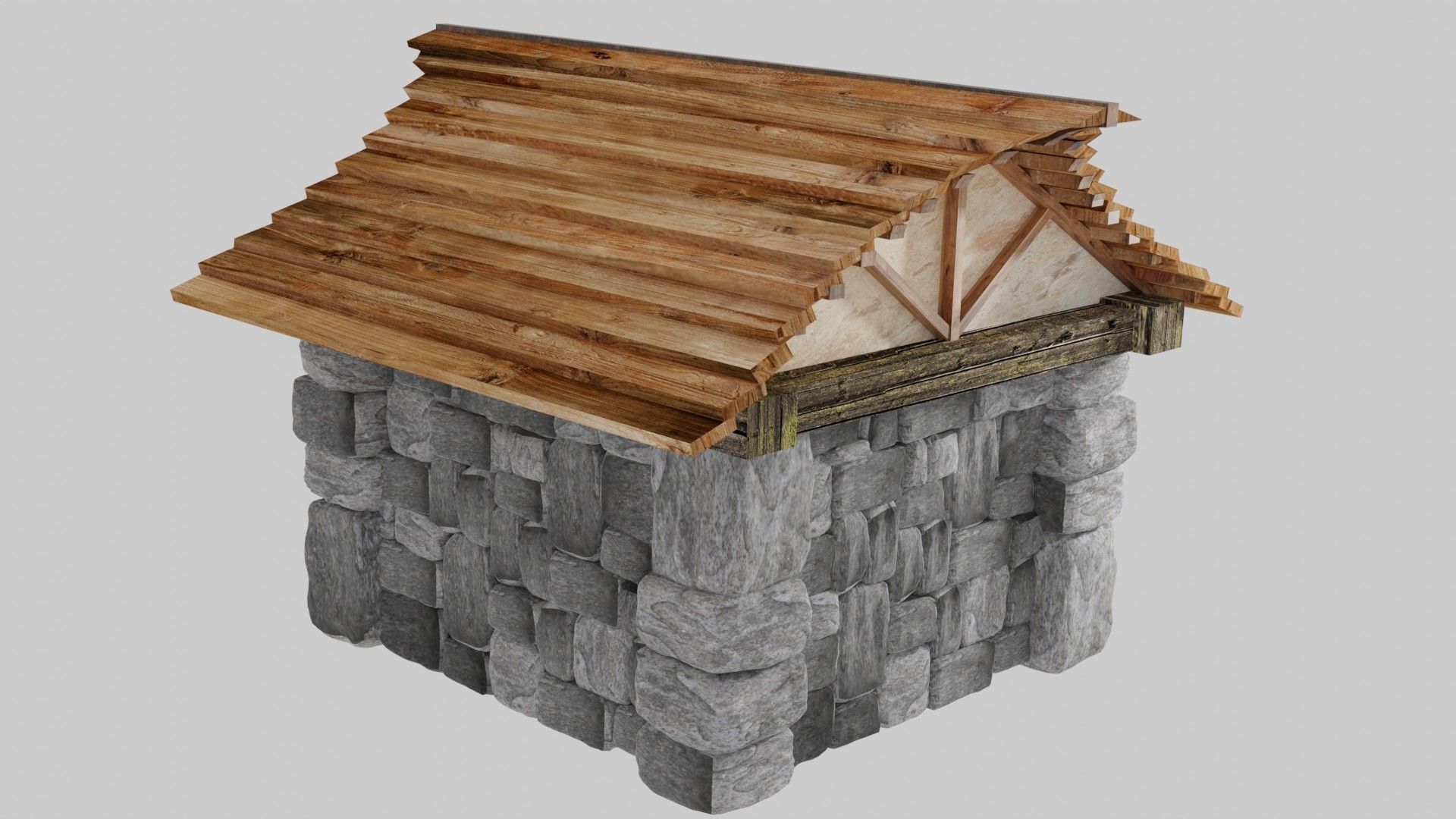 Small Medeval House 3D model_4