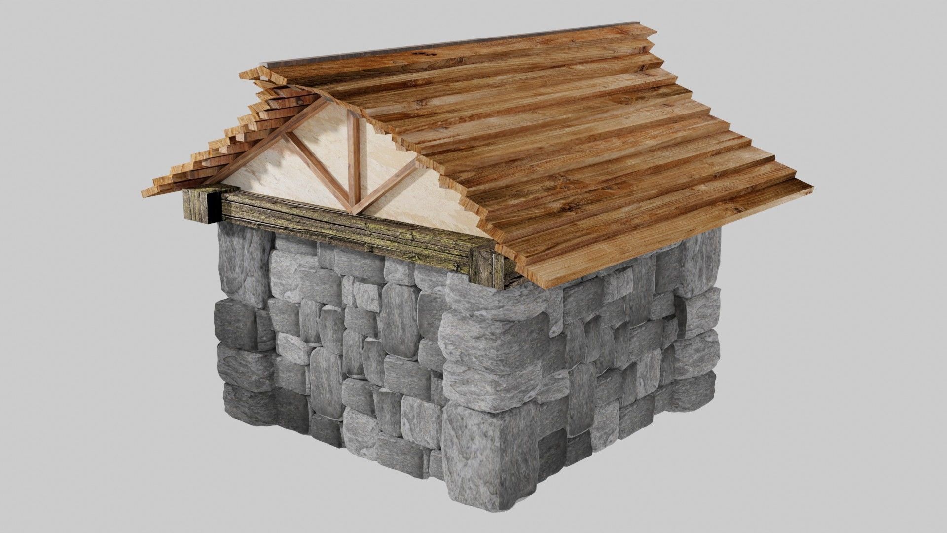 Small Medeval House 3D model_3