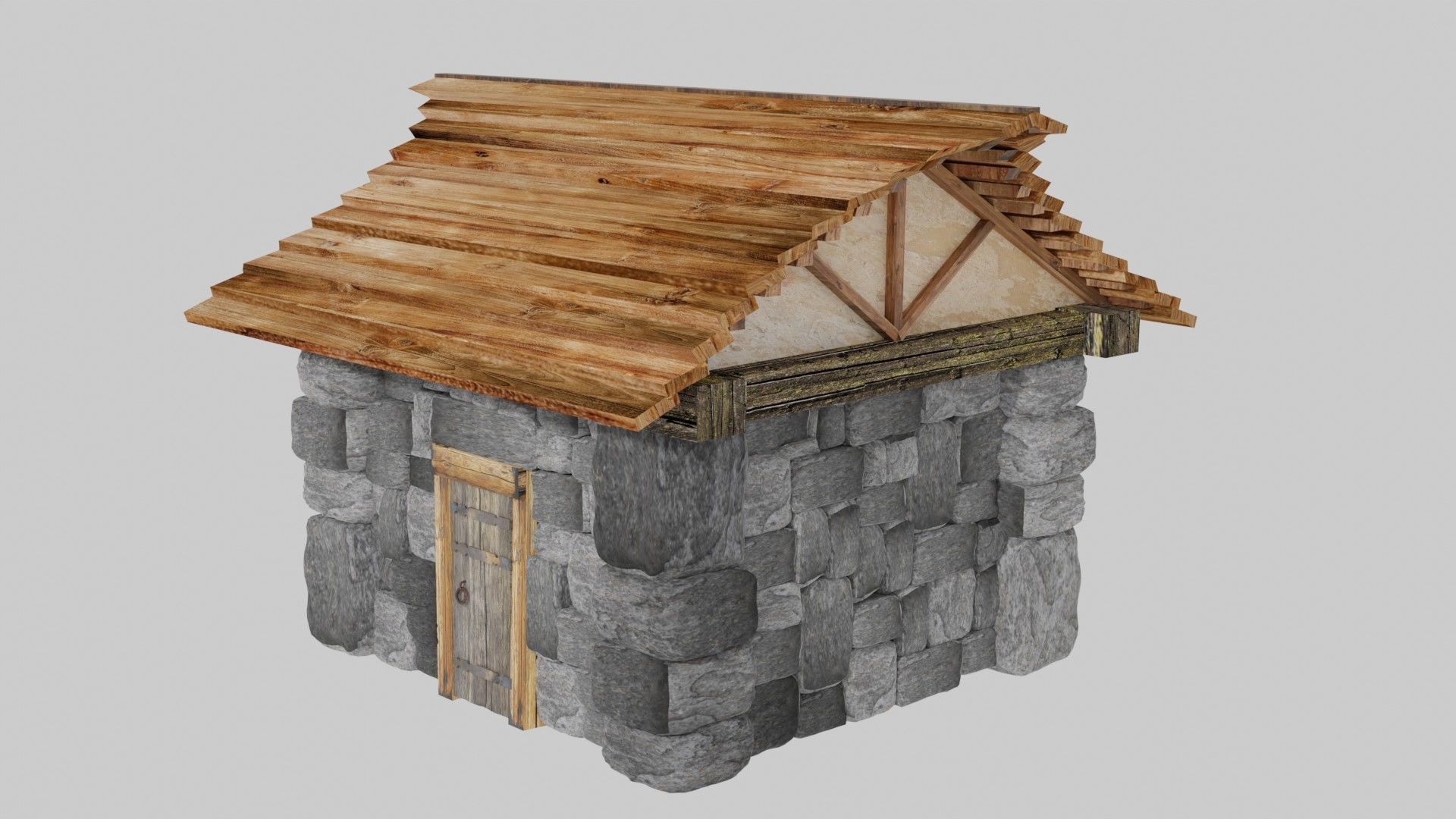 Small Medeval House 3D model_2