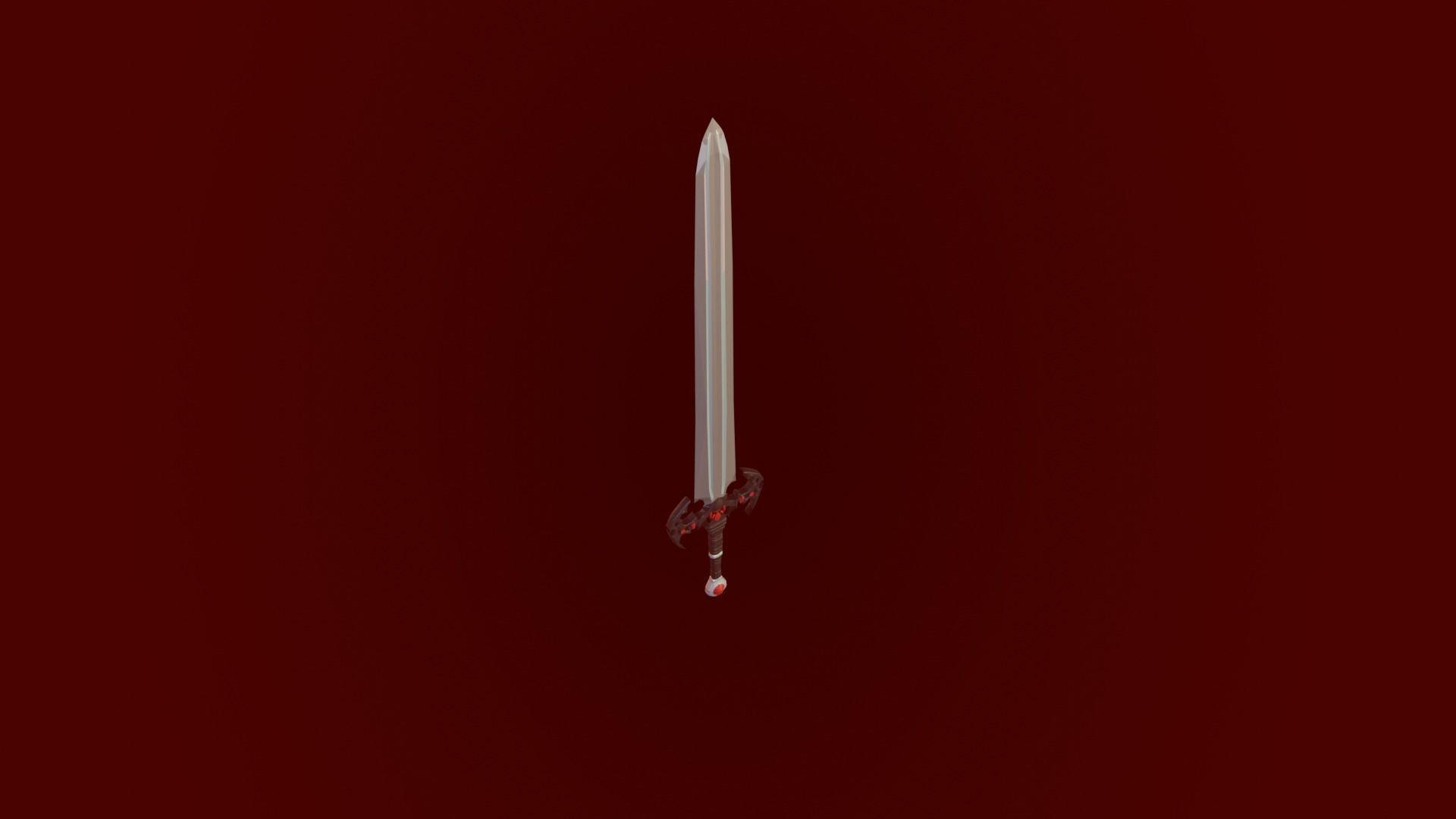 vampire sword blood low-poly ready for the game PBR Low-poly 3D model_3
