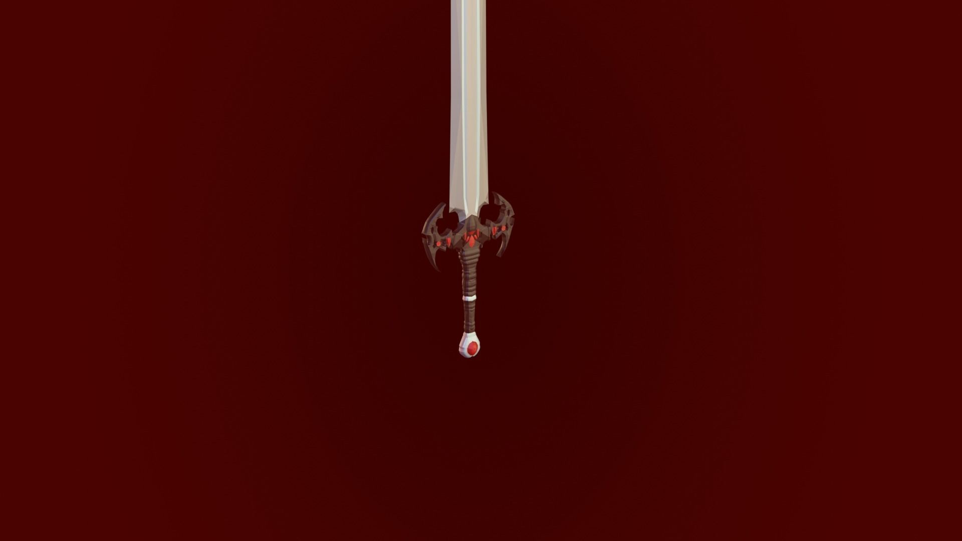 vampire sword blood low-poly ready for the game PBR Low-poly 3D model_2