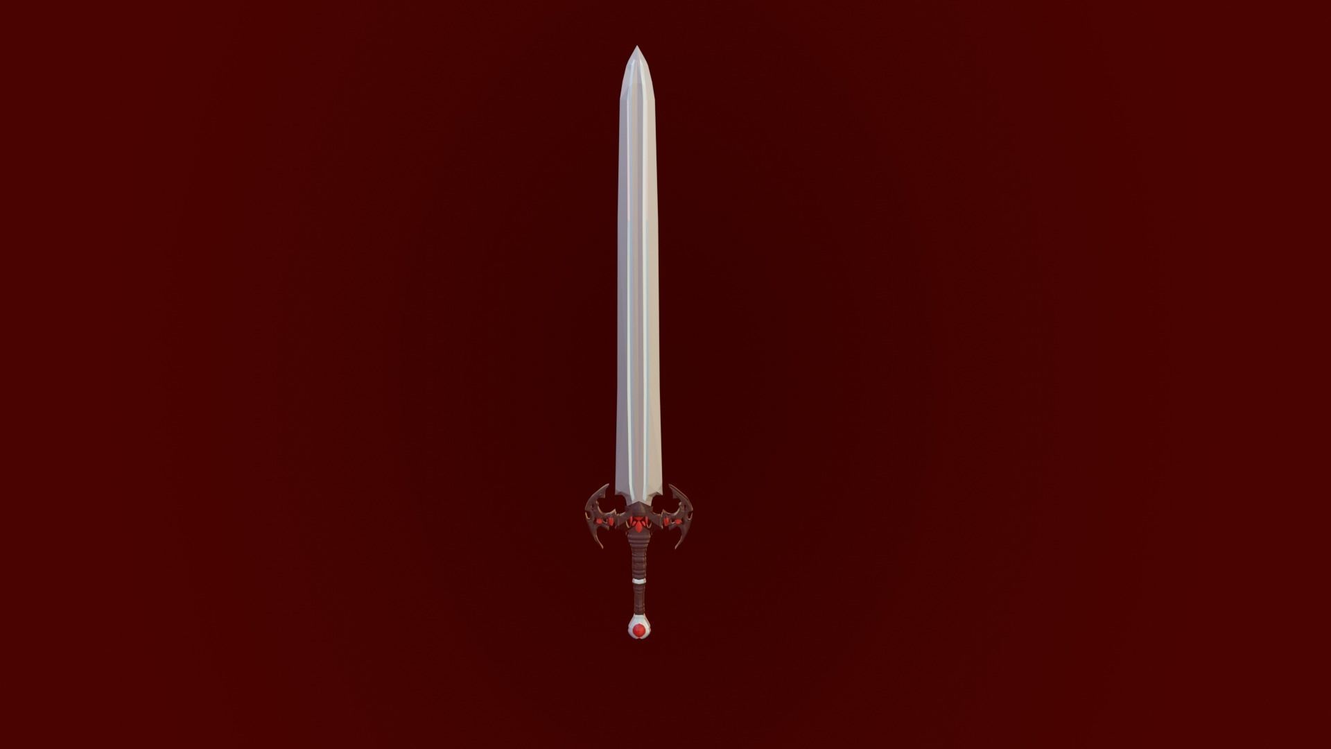 vampire sword blood low-poly ready for the game PBR Low-poly 3D model_4