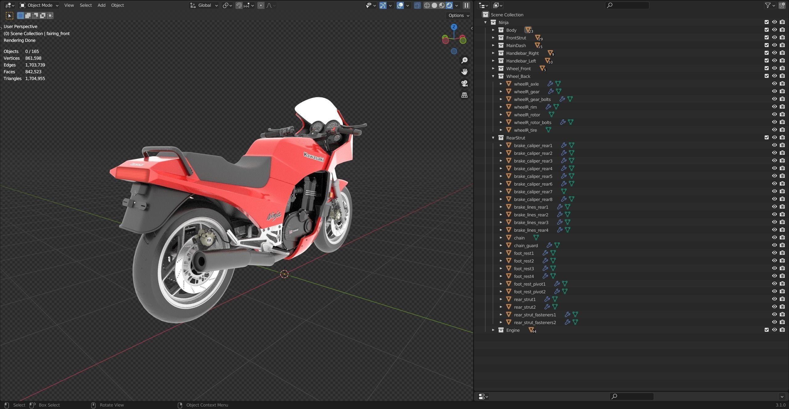 Kawasaki Ninja - GPZ 900R 3D model_28