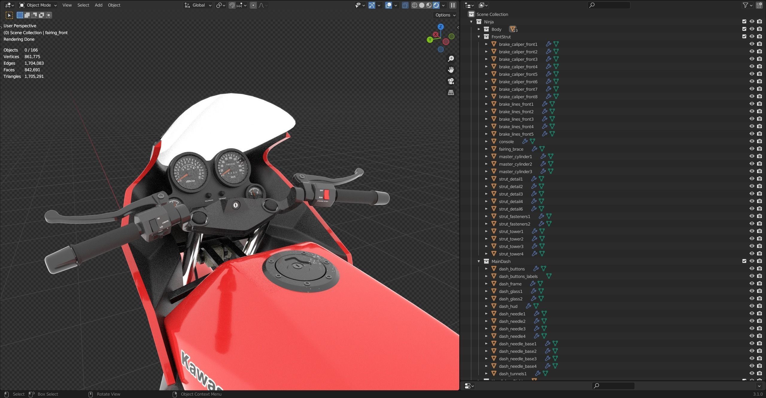 Kawasaki Ninja - GPZ 900R 3D model_29
