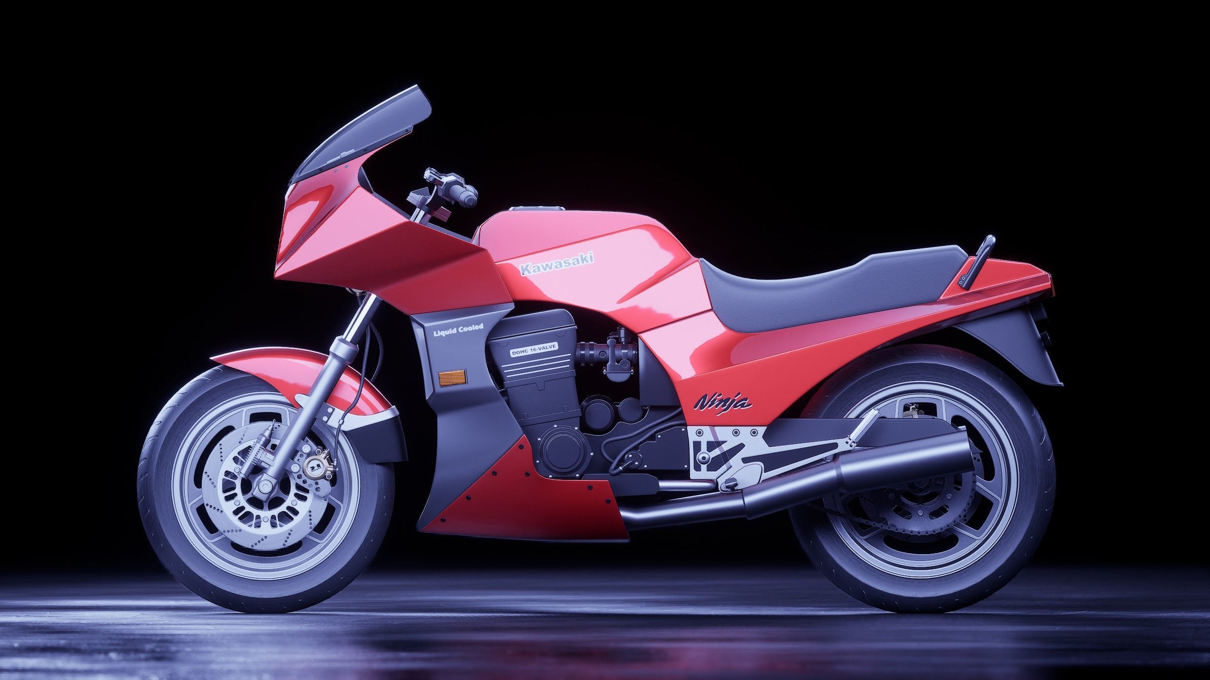 Kawasaki Ninja - GPZ 900R 3D model_4