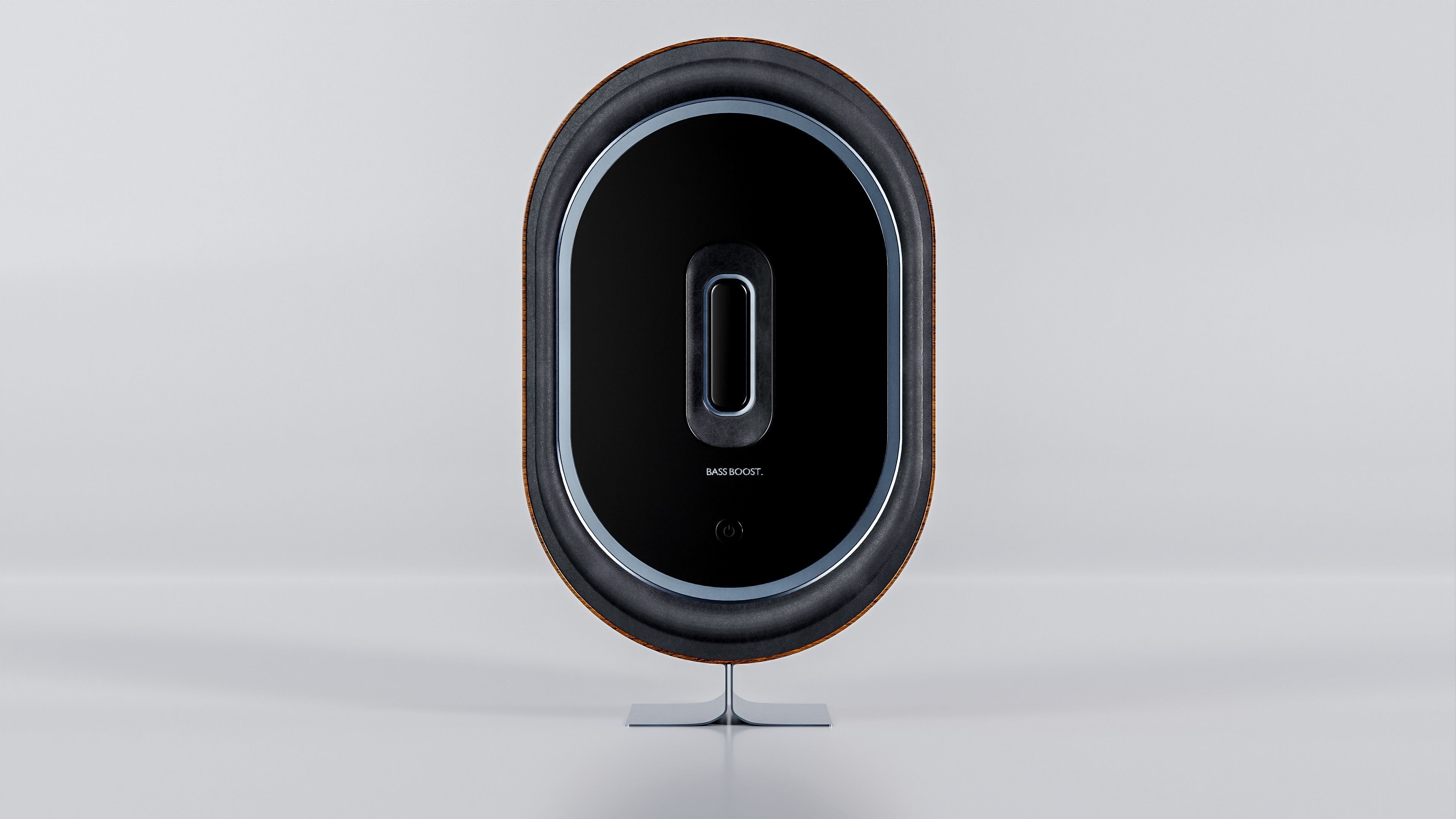Speaker Wood bass boost 3D model_1