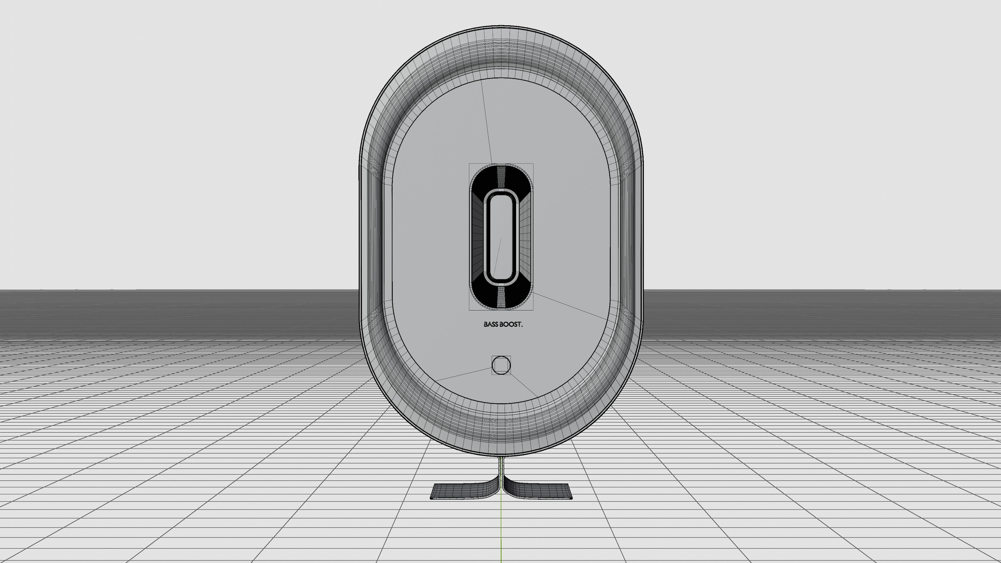 Speaker Wood bass boost 3D model_5