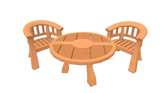 Cartoon Chair and Table 3
